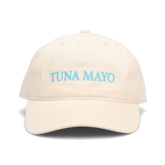 TUNA MAYO HAT / BEIGE + AQUA BLUE EMBROIDERY
