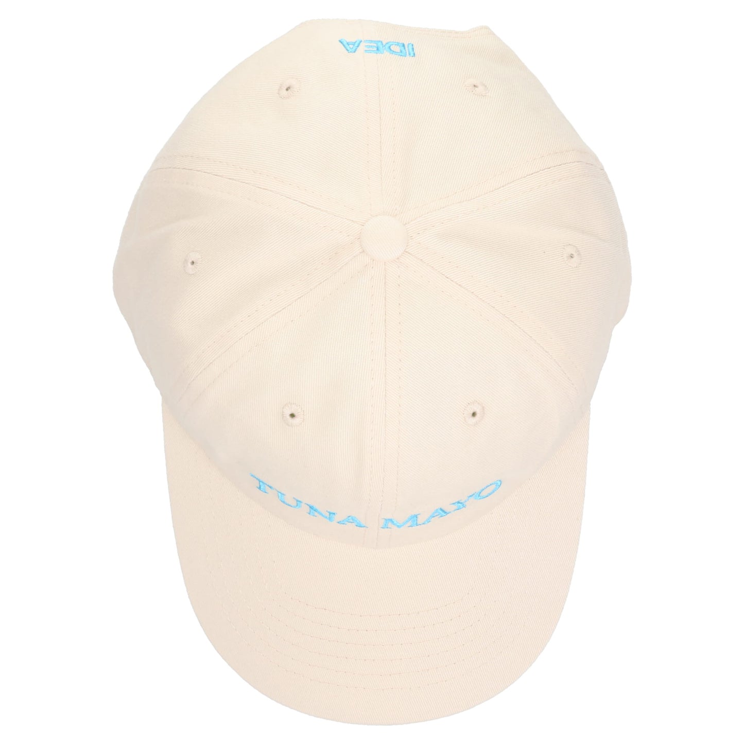 TUNA MAYO HAT / BEIGE + AQUA BLUE EMBROIDERY