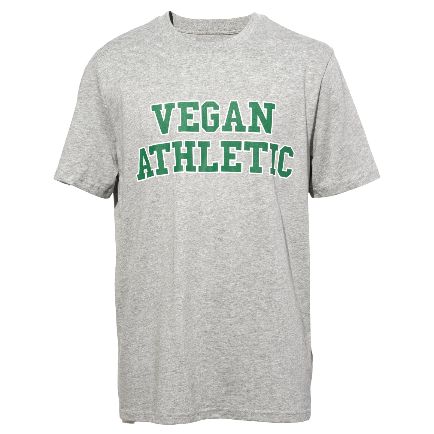 VEGAN ATHLETIC T-SHIRT / HEATHER GREY + SCREENPRINT