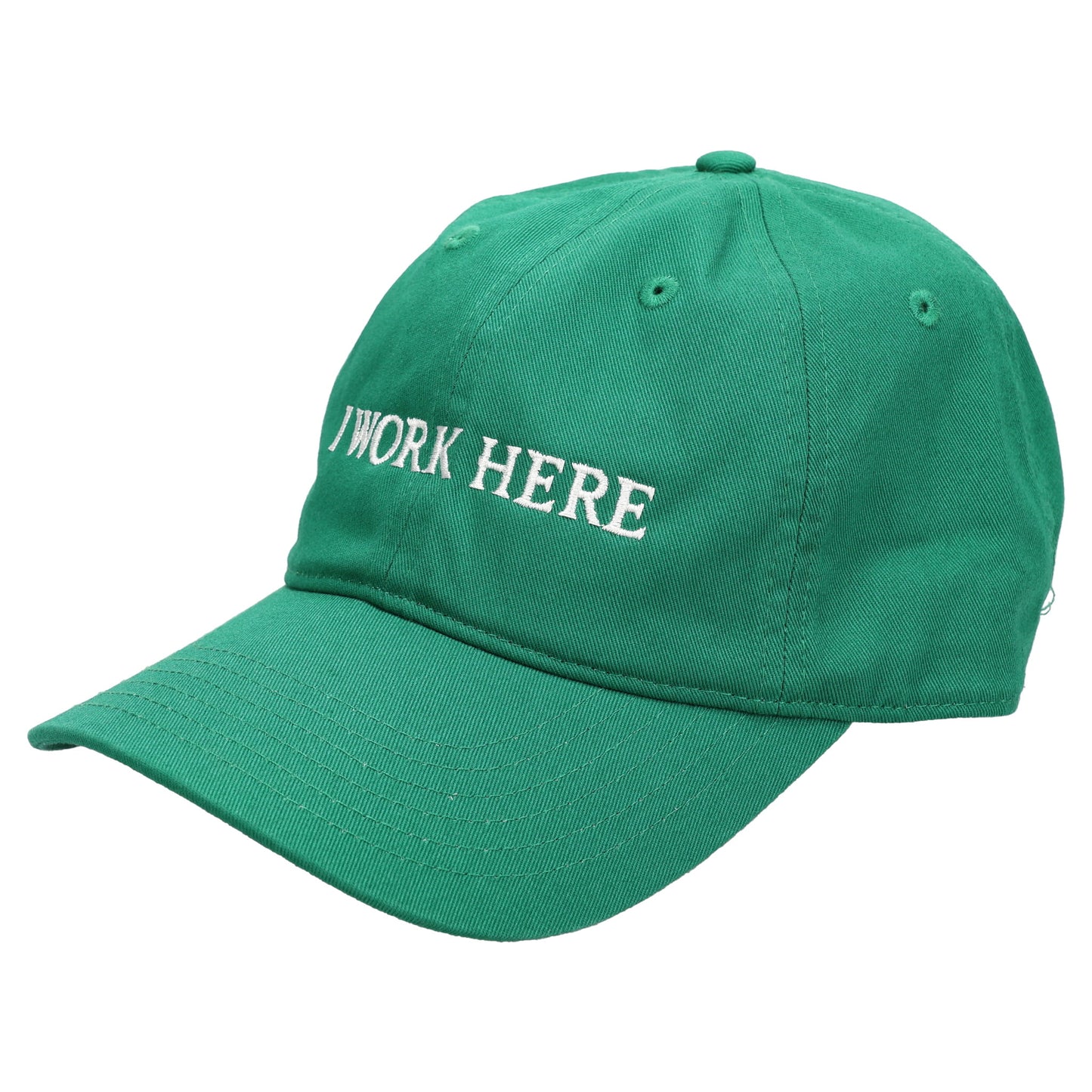 COTTON BASEBALL CAP I WORK HERE / GREEN