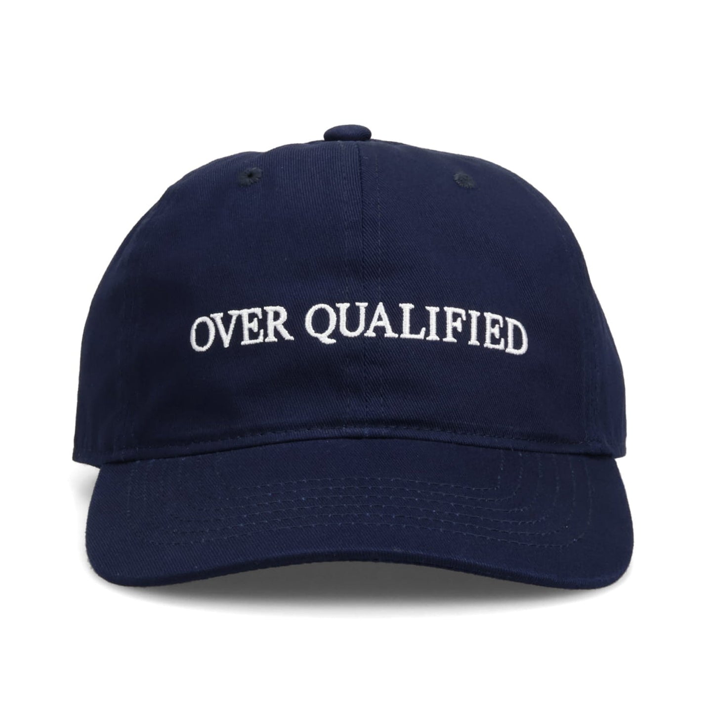OVER QUALIFIED HAT / NAVY+ WHITE EMBROIDERY