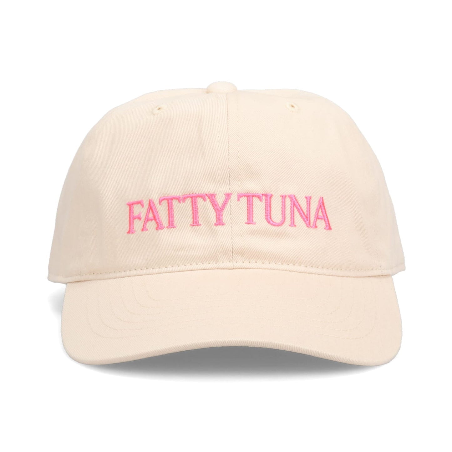 FATTY TUNA HAT / BEIGE + PINK EMBROIDERY