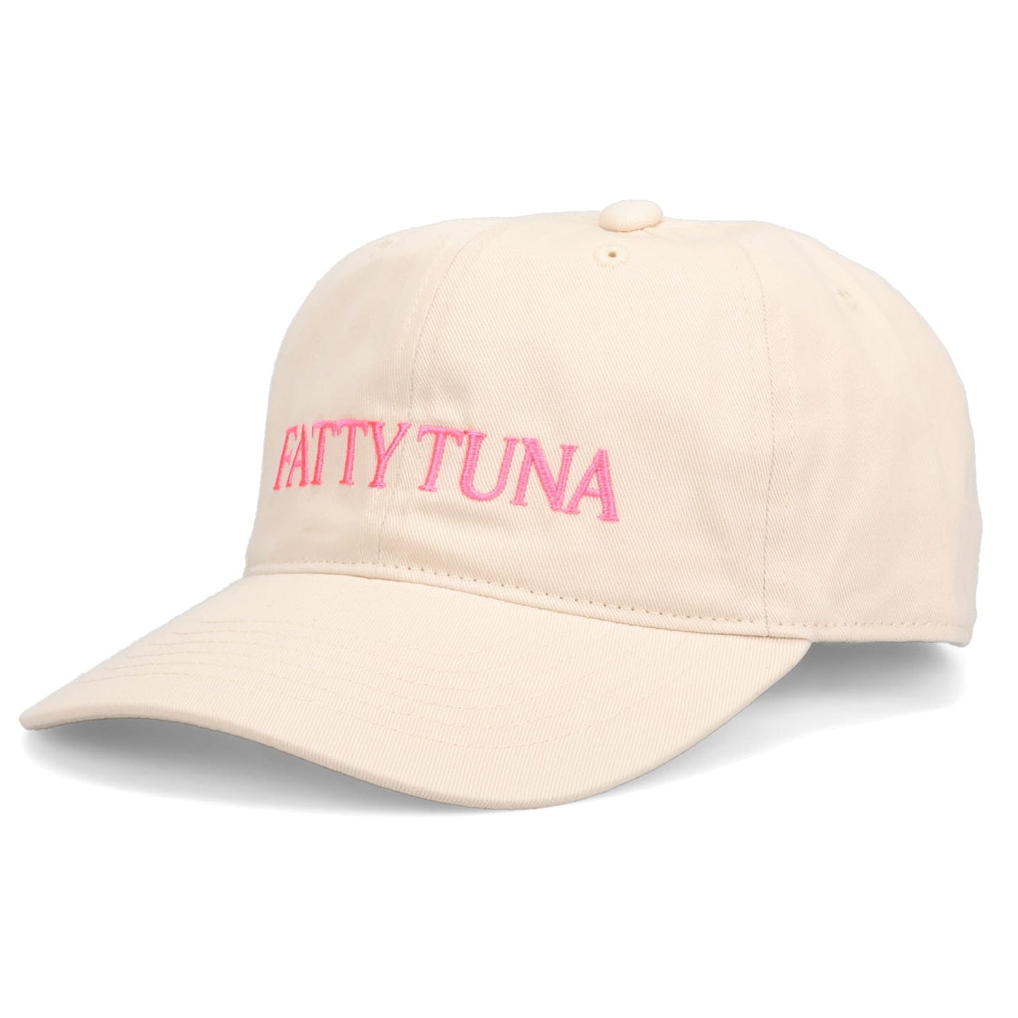 FATTY TUNA HAT / BEIGE + PINK EMBROIDERY