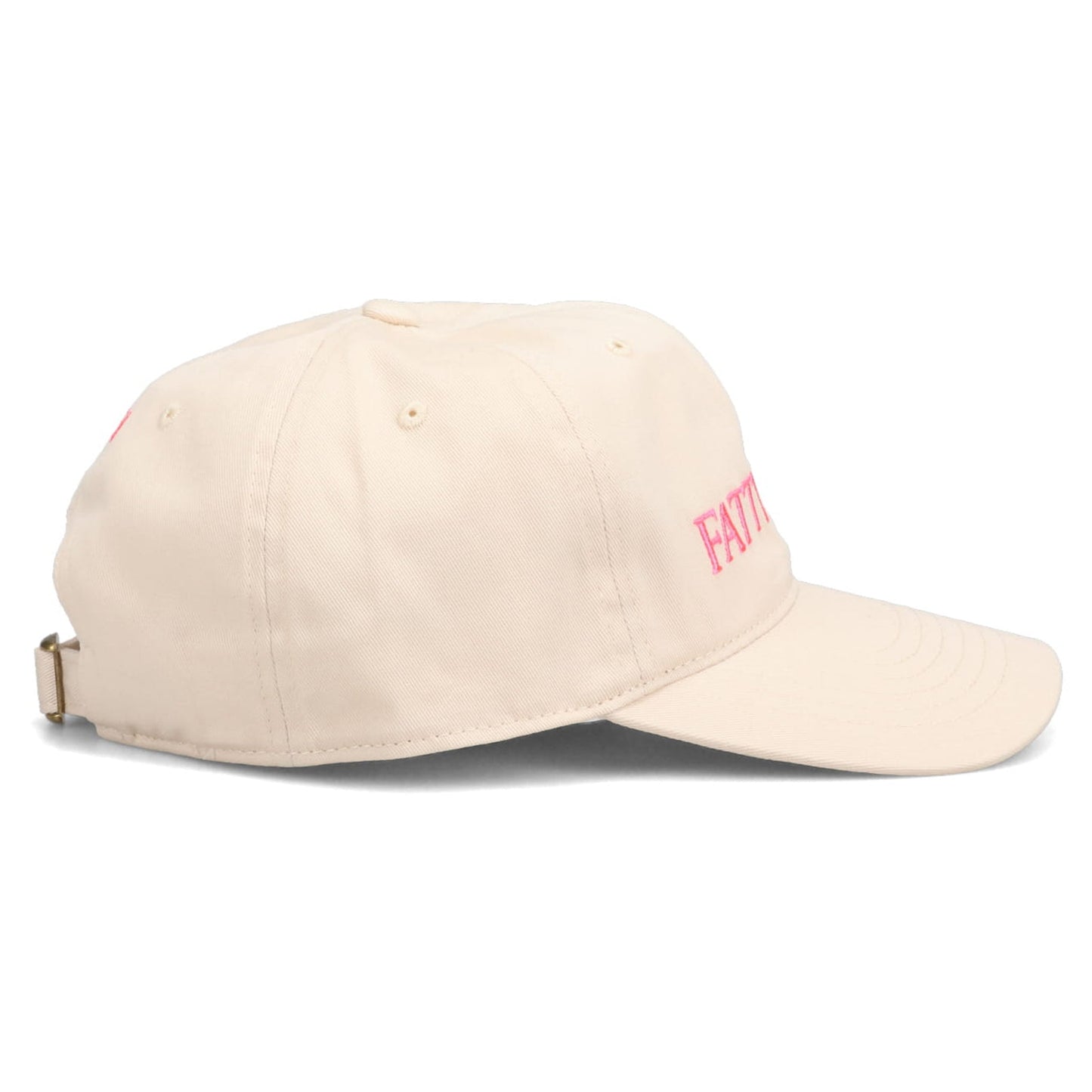 FATTY TUNA HAT / BEIGE + PINK EMBROIDERY