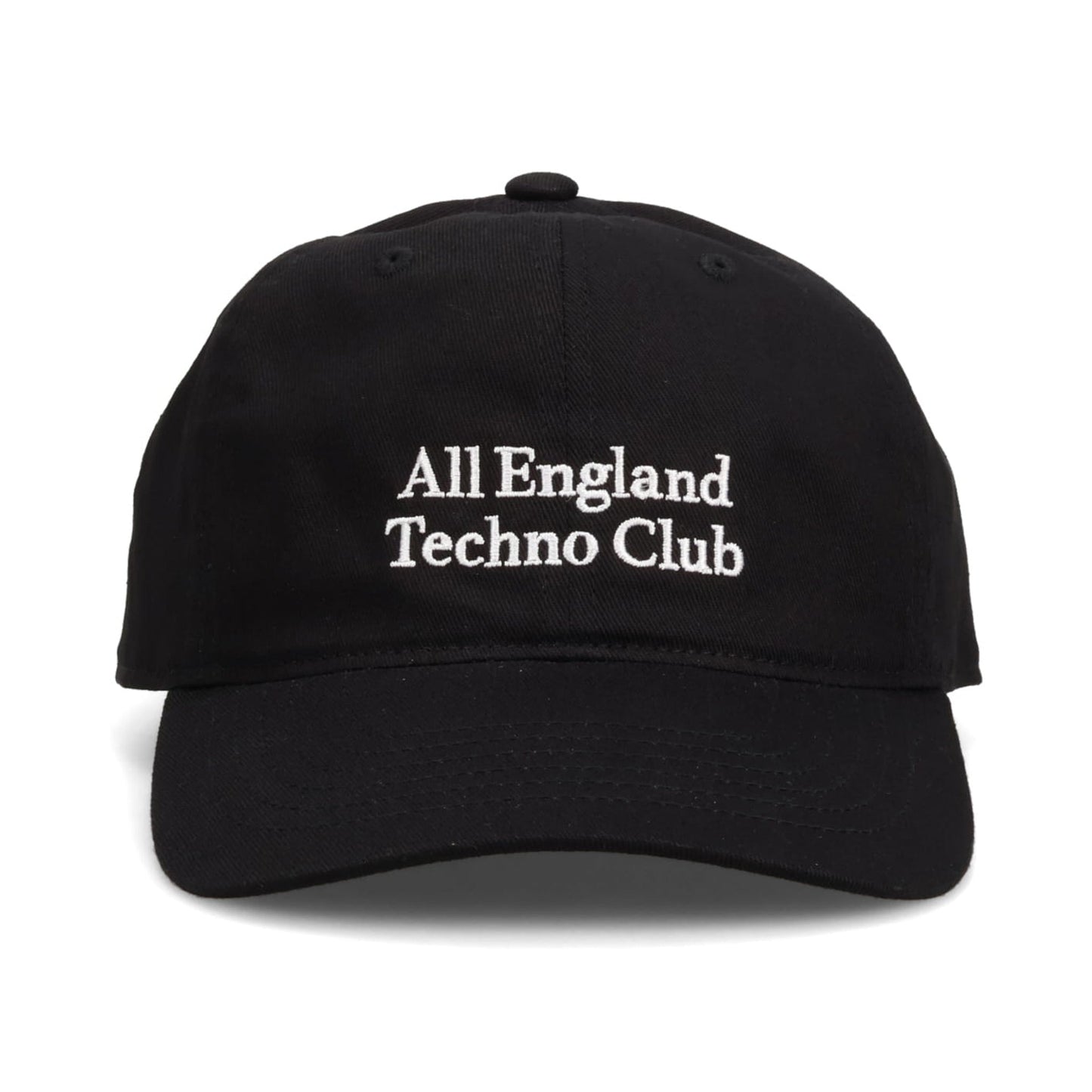 ALL ENGLAND TECHNO CLUB HAT / BLACK + WHITE EMBROIDERY