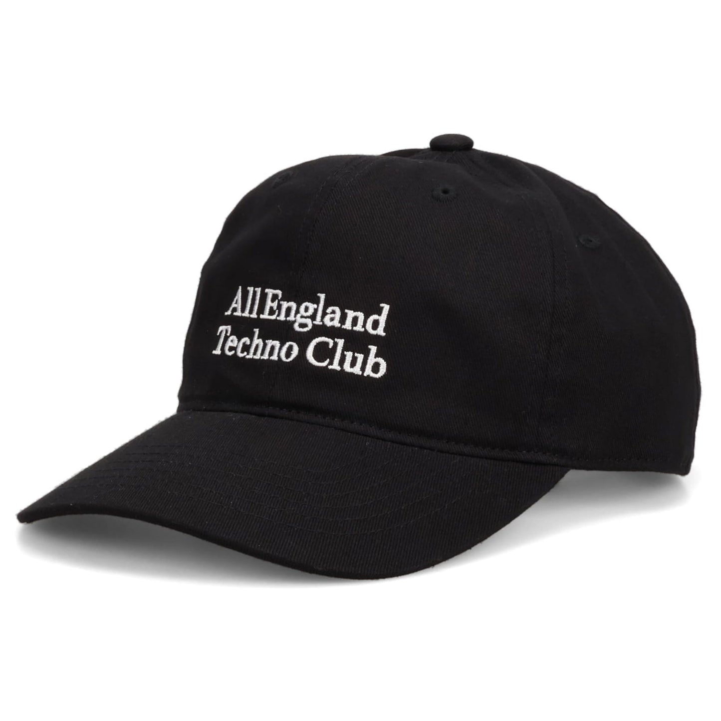 ALL ENGLAND TECHNO CLUB HAT / BLACK + WHITE EMBROIDERY