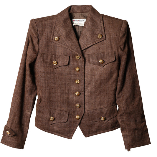 SILK JACKET / BROWN