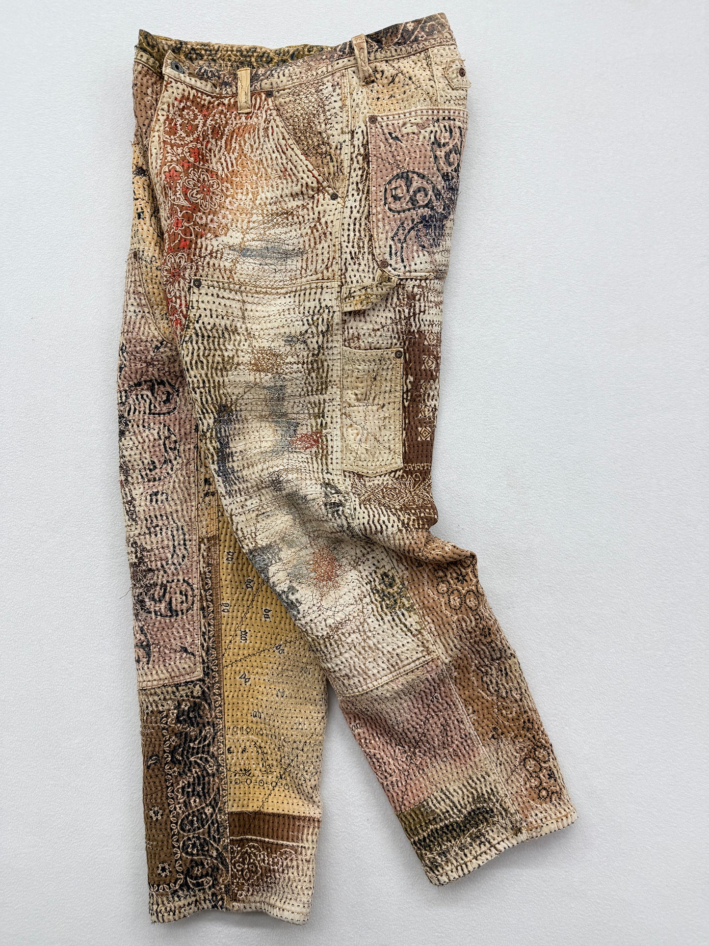 UROBOROS DOUBLE KNEE PAINTER PANTS / BROWN