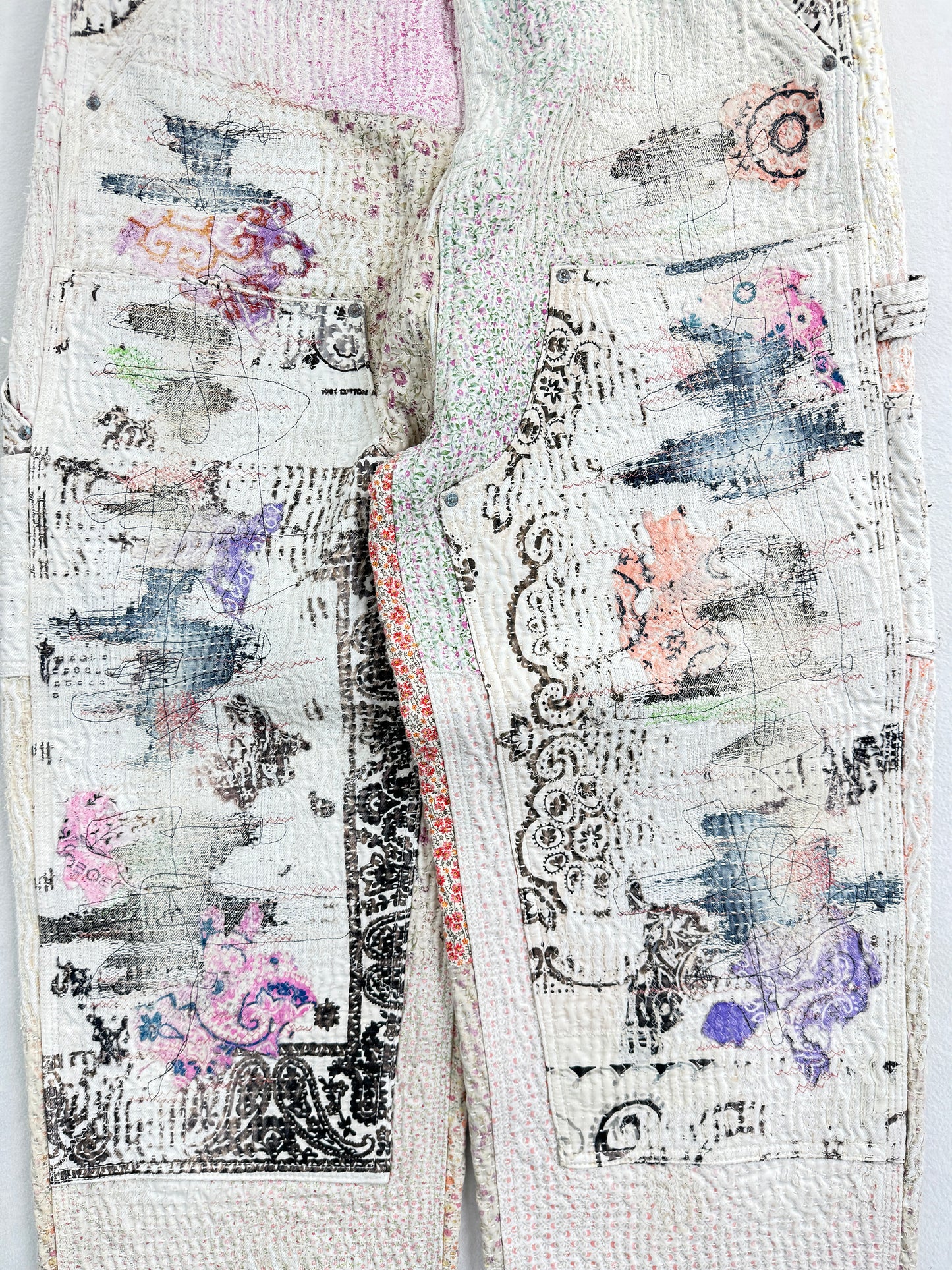 UROBOROS DOUBLE KNEE PAINTER PANTS / WHITE