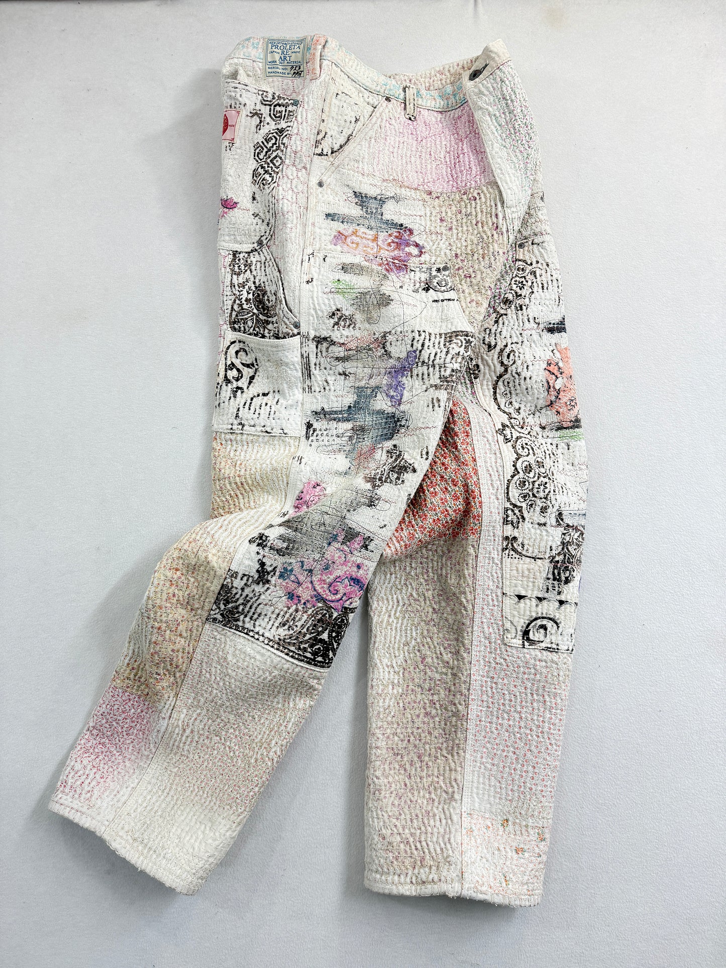 UROBOROS DOUBLE KNEE PAINTER PANTS / WHITE