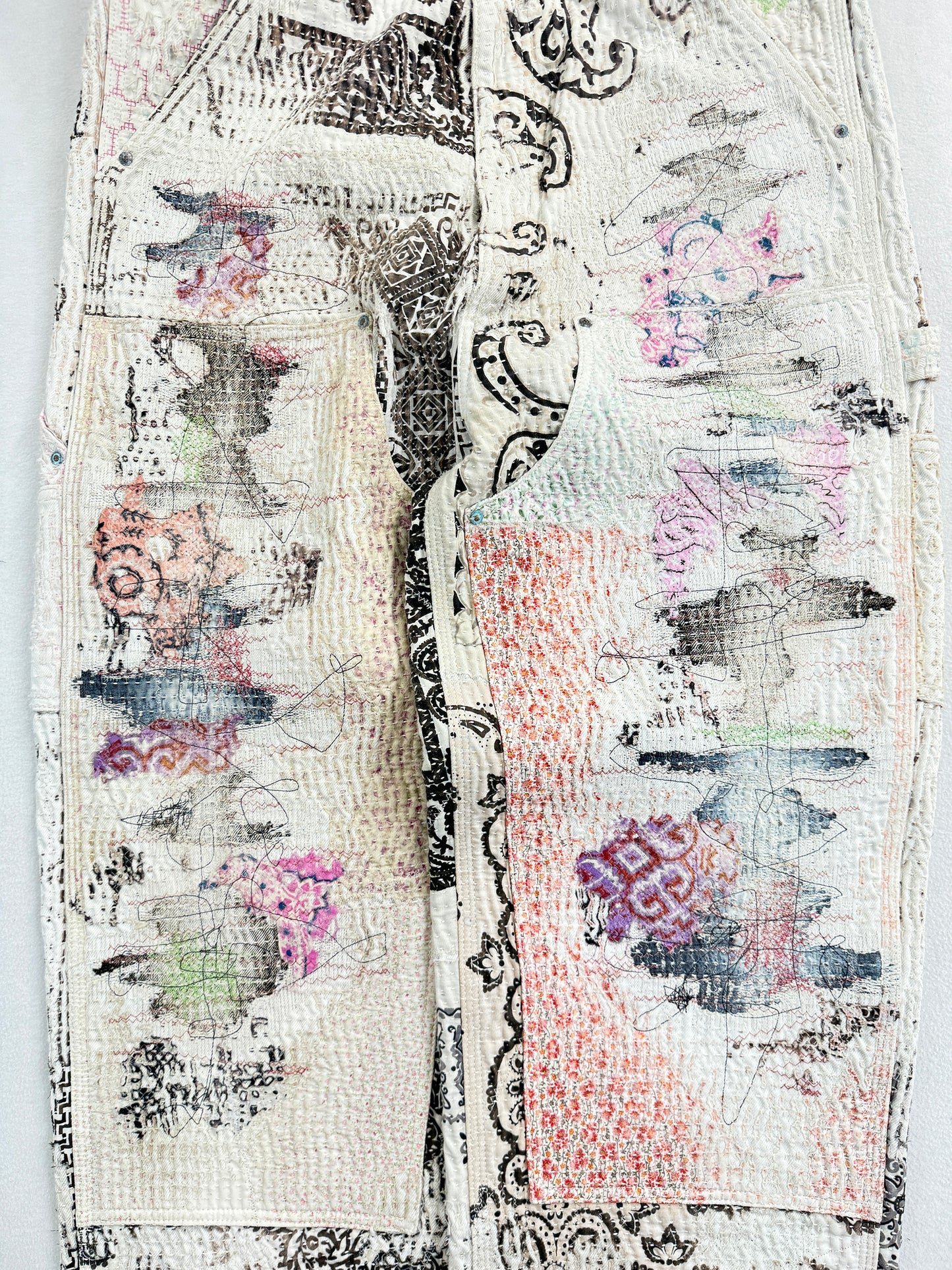 UROBOROS DOUBLE KNEE PAINTER PANTS / WHITE