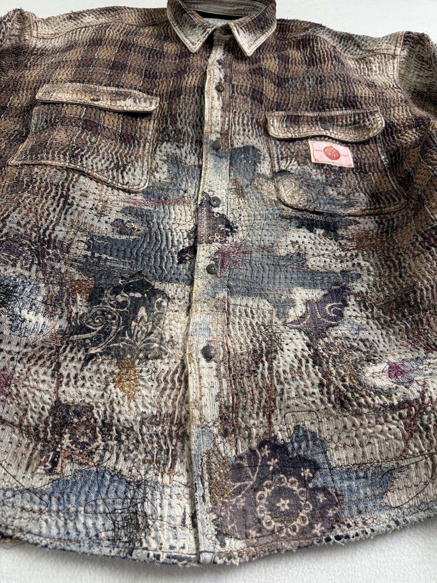 UROBOROS FLANNEL CHECK OVERSIZE WORKSHIRT / TAN