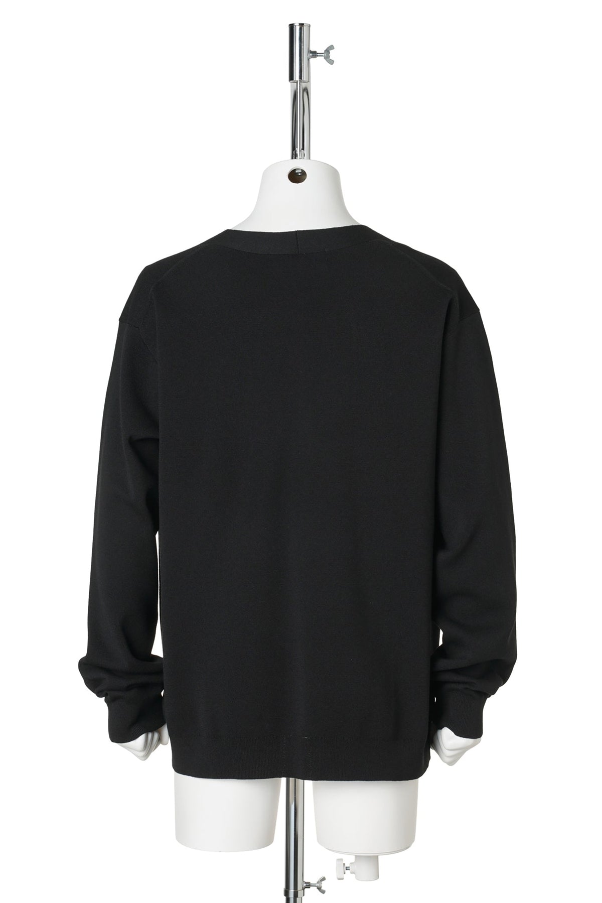 COTTON POLYESTER MILAN RIB CARDIGAN / BLACK