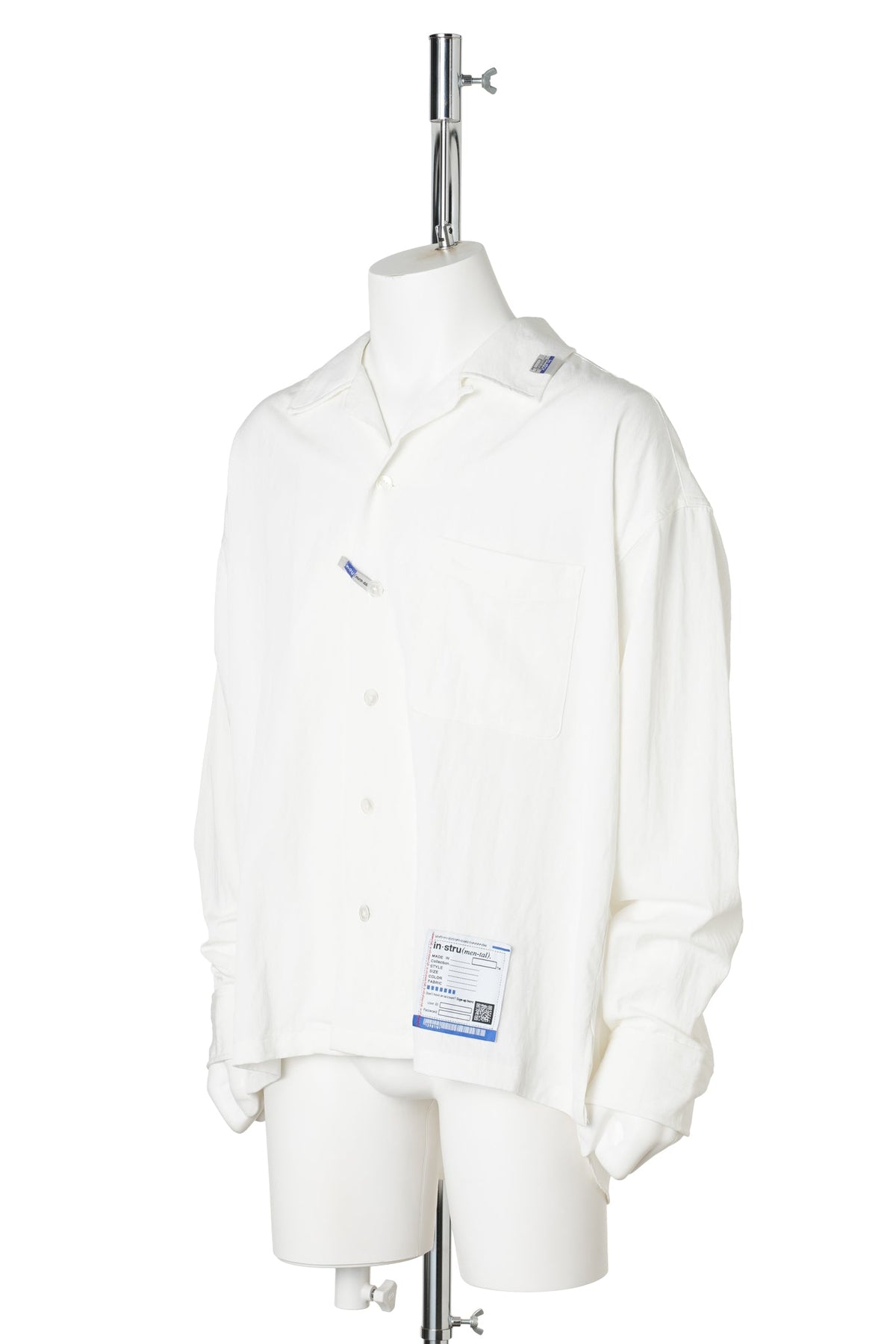 RAYON NYLON LONG SHIRTS / WHITE