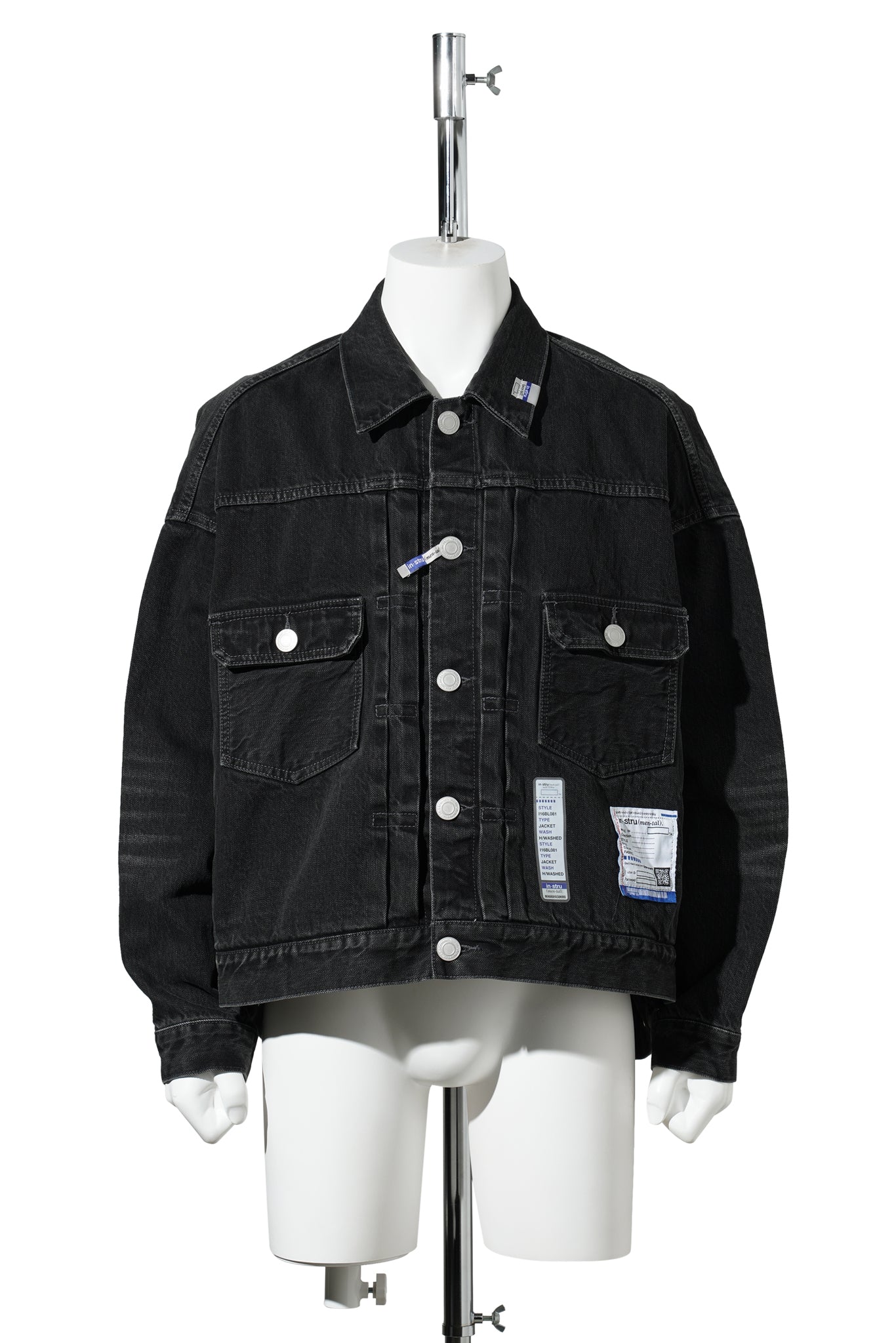 HARD WASHED SELVAGE DENIM JACKET / BLACK