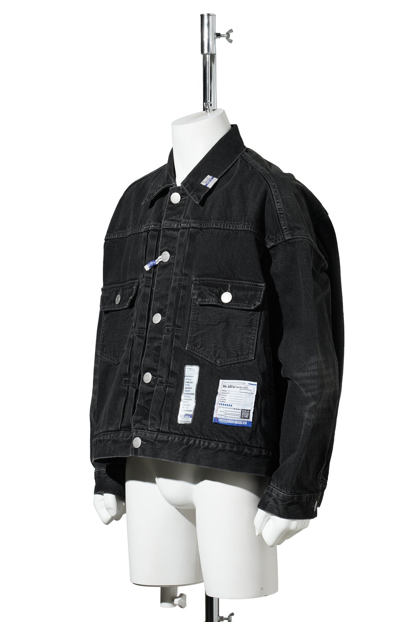 HARD WASHED SELVAGE DENIM JACKET / BLACK