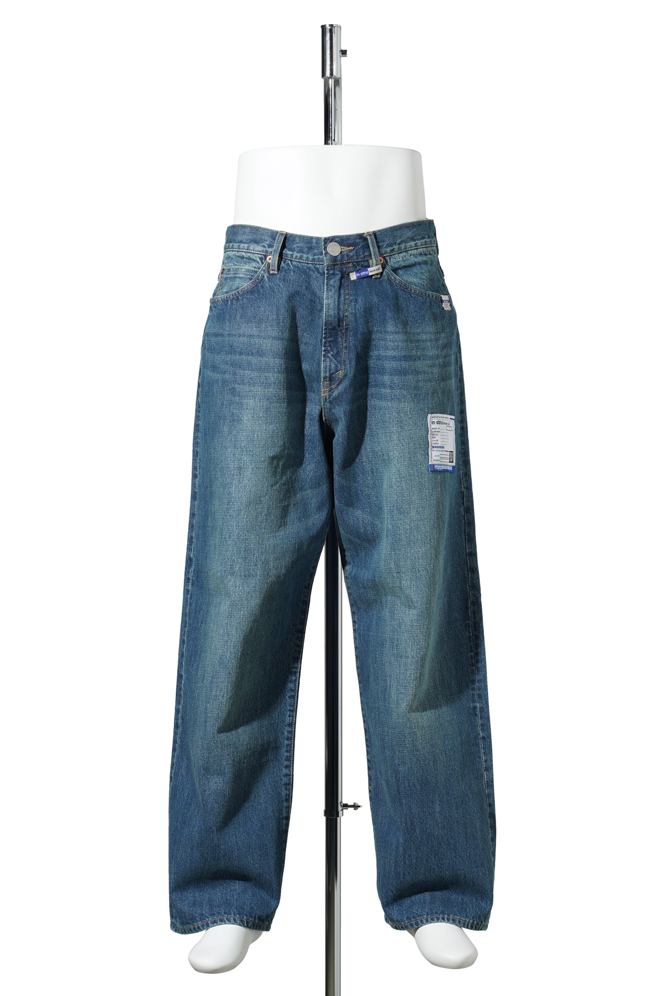 HARD WASHED SELVAGE DENIM BAGGY PANTS / INDIGO