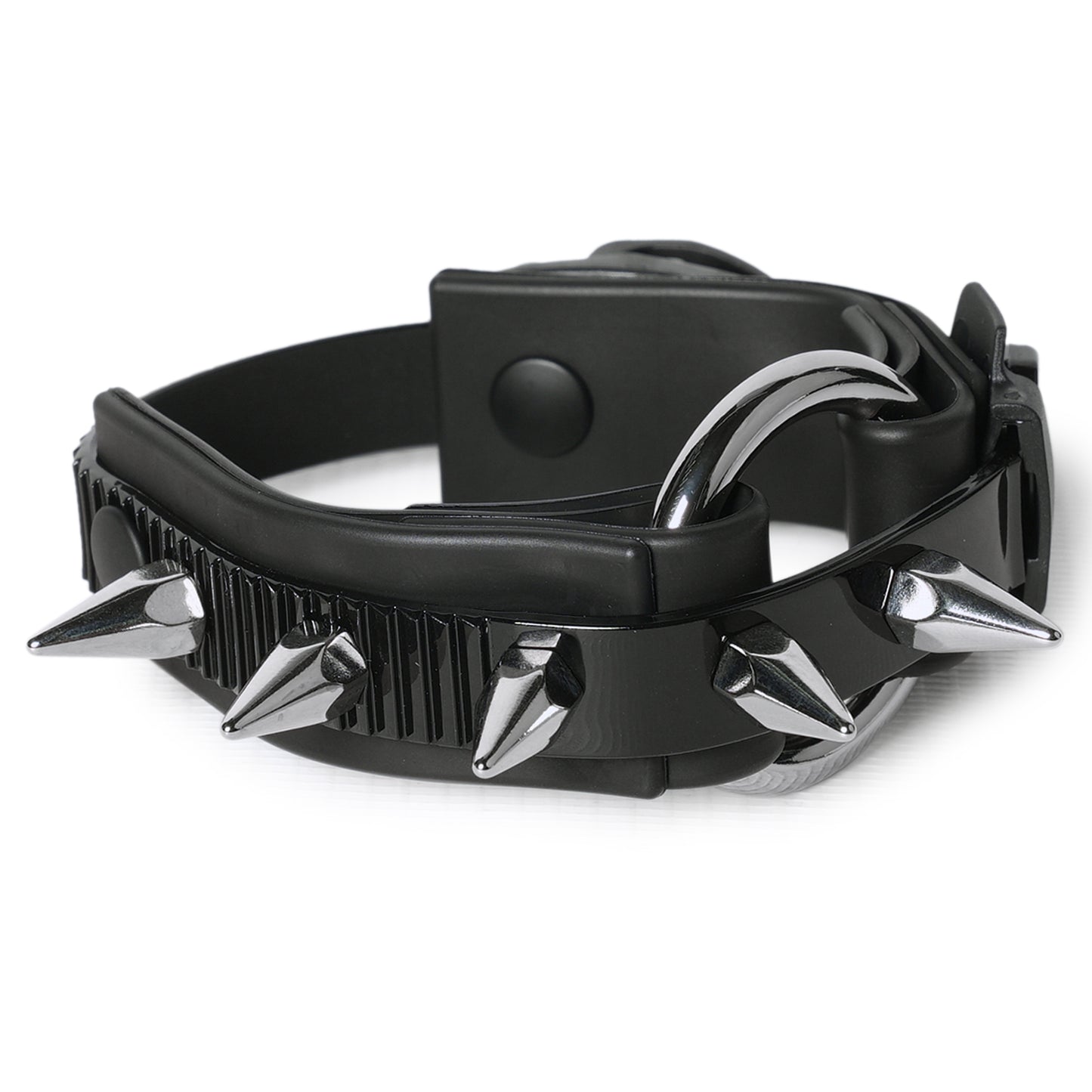 OBJECT B01_1RING SPIKE BRACALET / BLACK SHINY-BLACK MATT