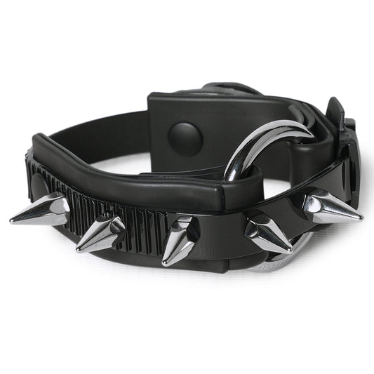 OBJECT B01_1RING SPIKE BRACALET / BLACK SHINY-BLACK MATT