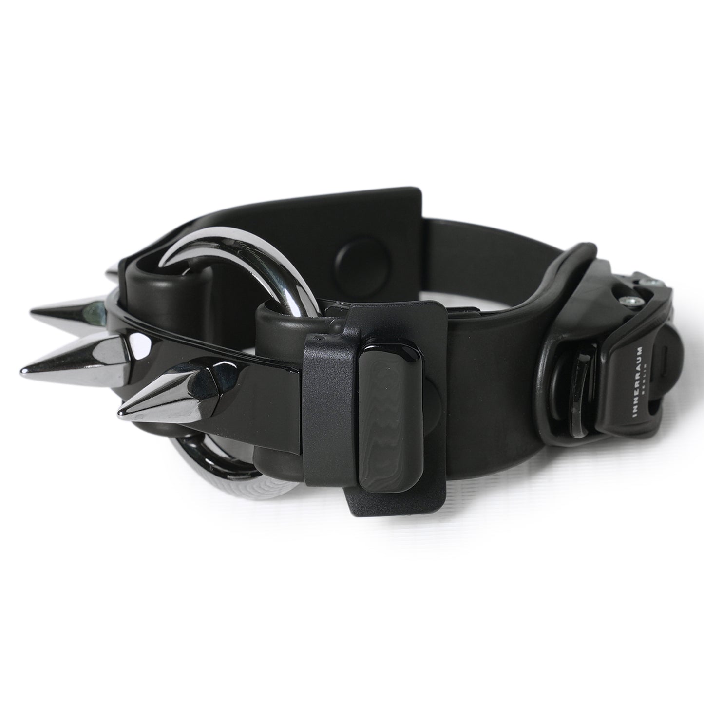 OBJECT B01_1RING SPIKE BRACALET / BLACK SHINY-BLACK MATT