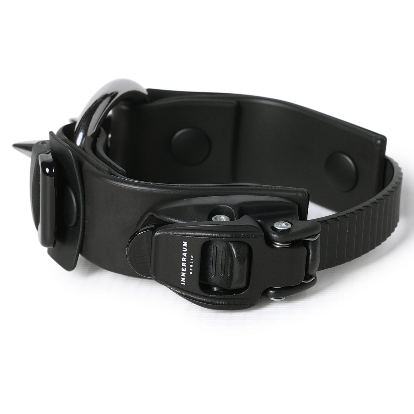 OBJECT B01_1RING SPIKE BRACALET / BLACK SHINY-BLACK MATT