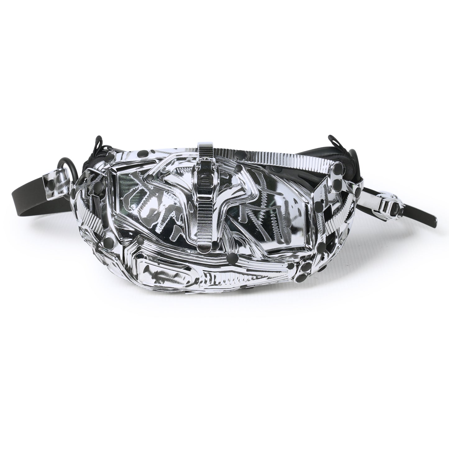 OBJECT I30_CROSS BODY BAG FANNY PACK / DISTRESSED SILVER-BLACK MATT
