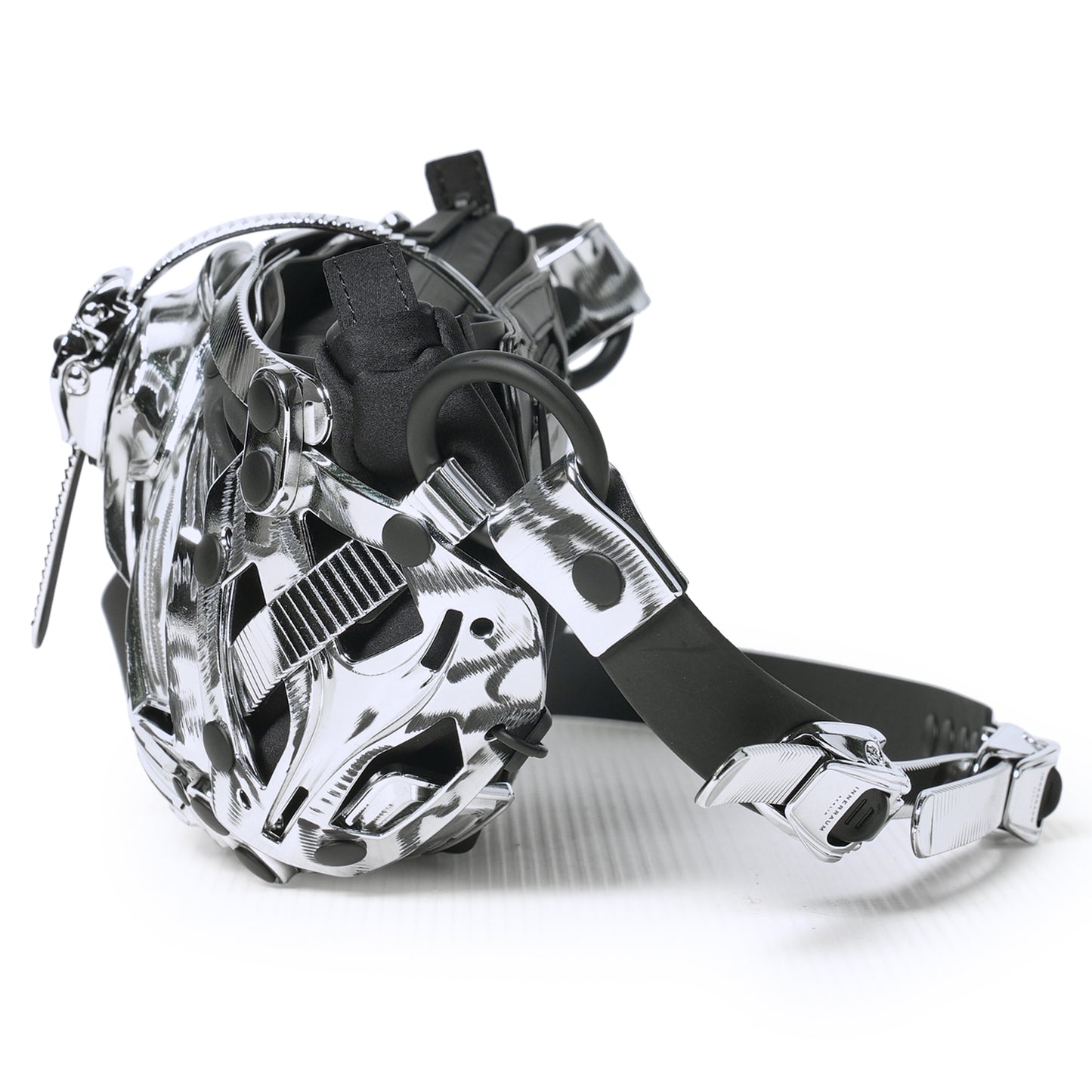 OBJECT I30_CROSS BODY BAG FANNY PACK / DISTRESSED SILVER-BLACK MATT