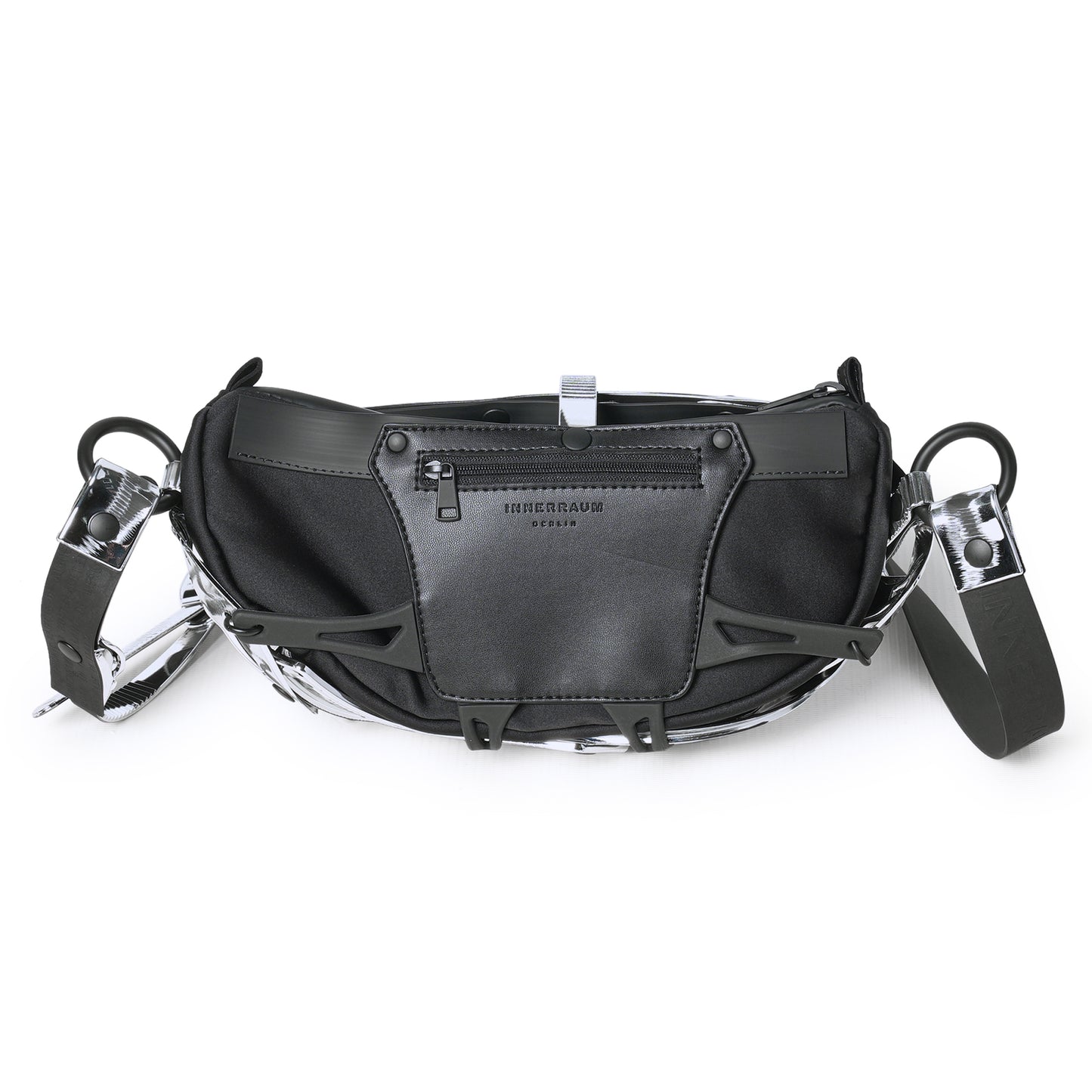 OBJECT I30_CROSS BODY BAG FANNY PACK / DISTRESSED SILVER-BLACK MATT
