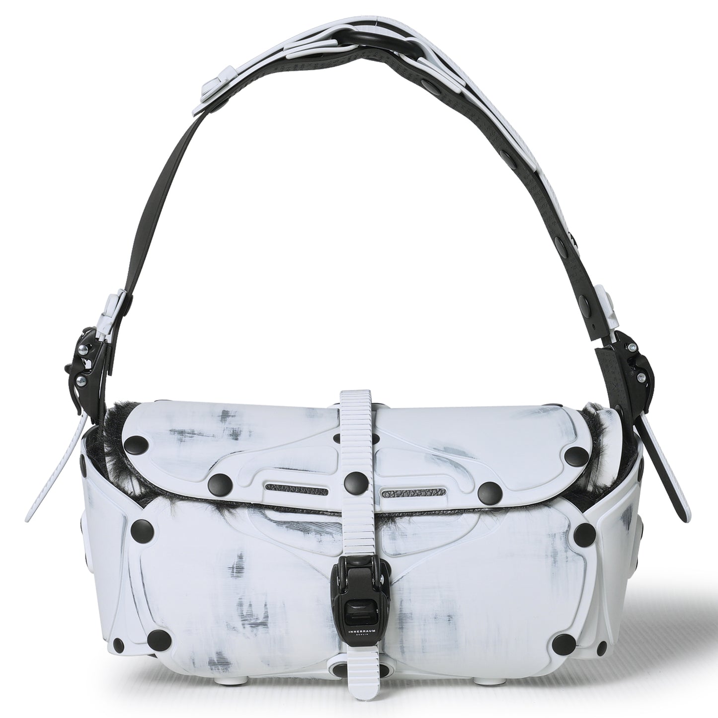 OBJECT I80_MINI STEREO BAG / DISTRESSED WHITE-BLACK HATI