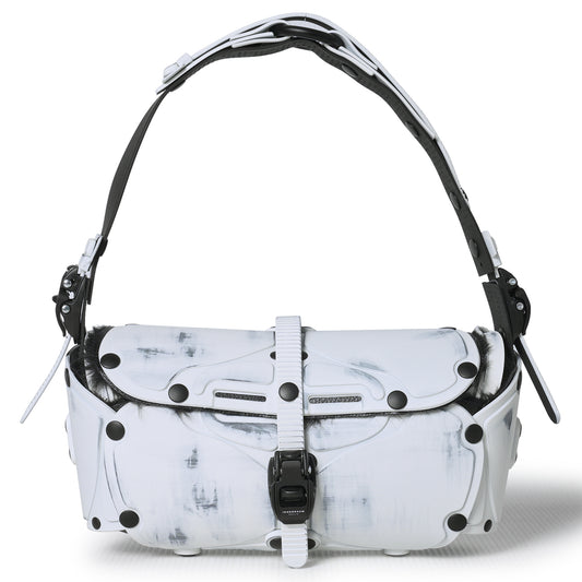 OBJECT I80_MINI STEREO BAG / DISTRESSED WHITE-BLACK HATI