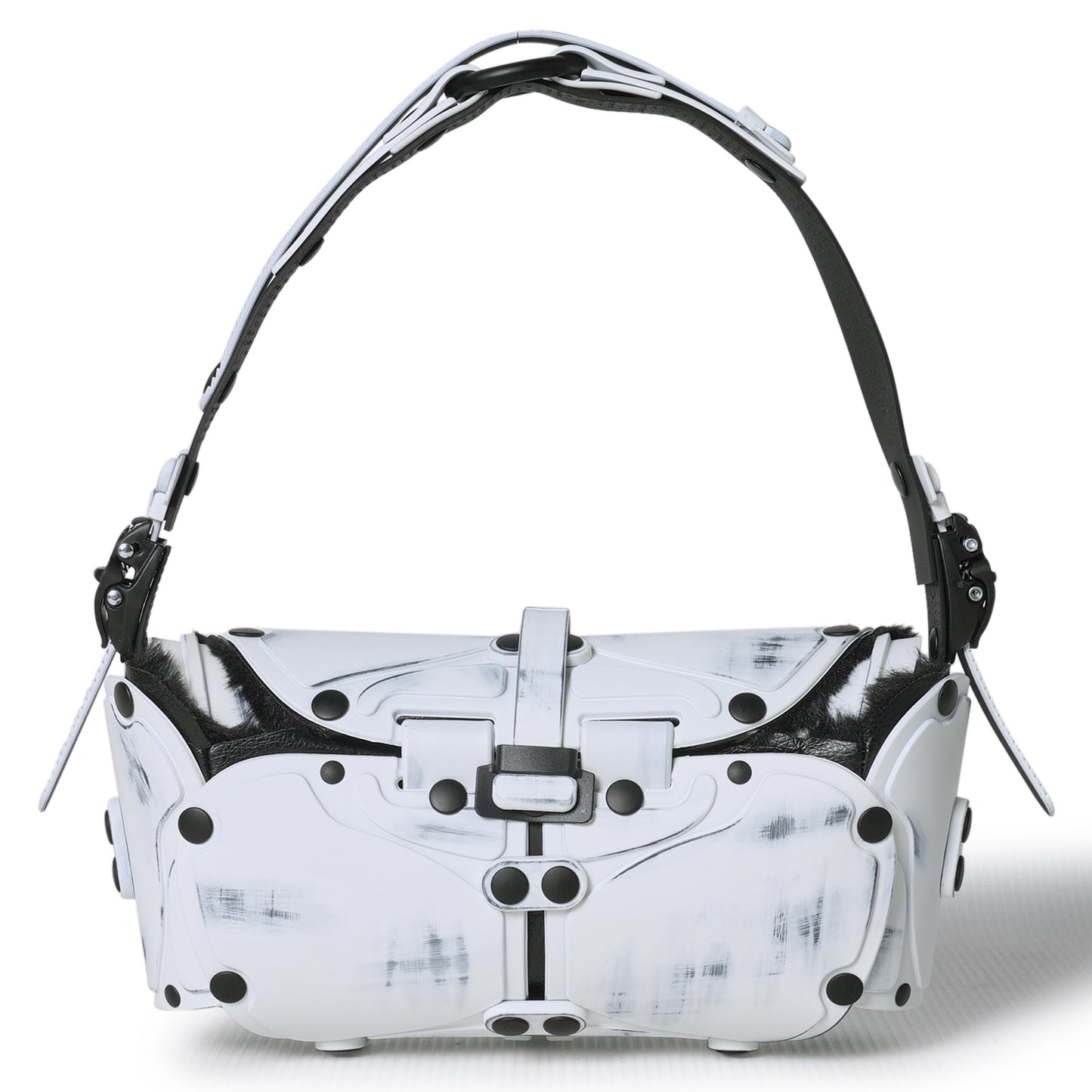 OBJECT I80_MINI STEREO BAG / DISTRESSED WHITE-BLACK HATI