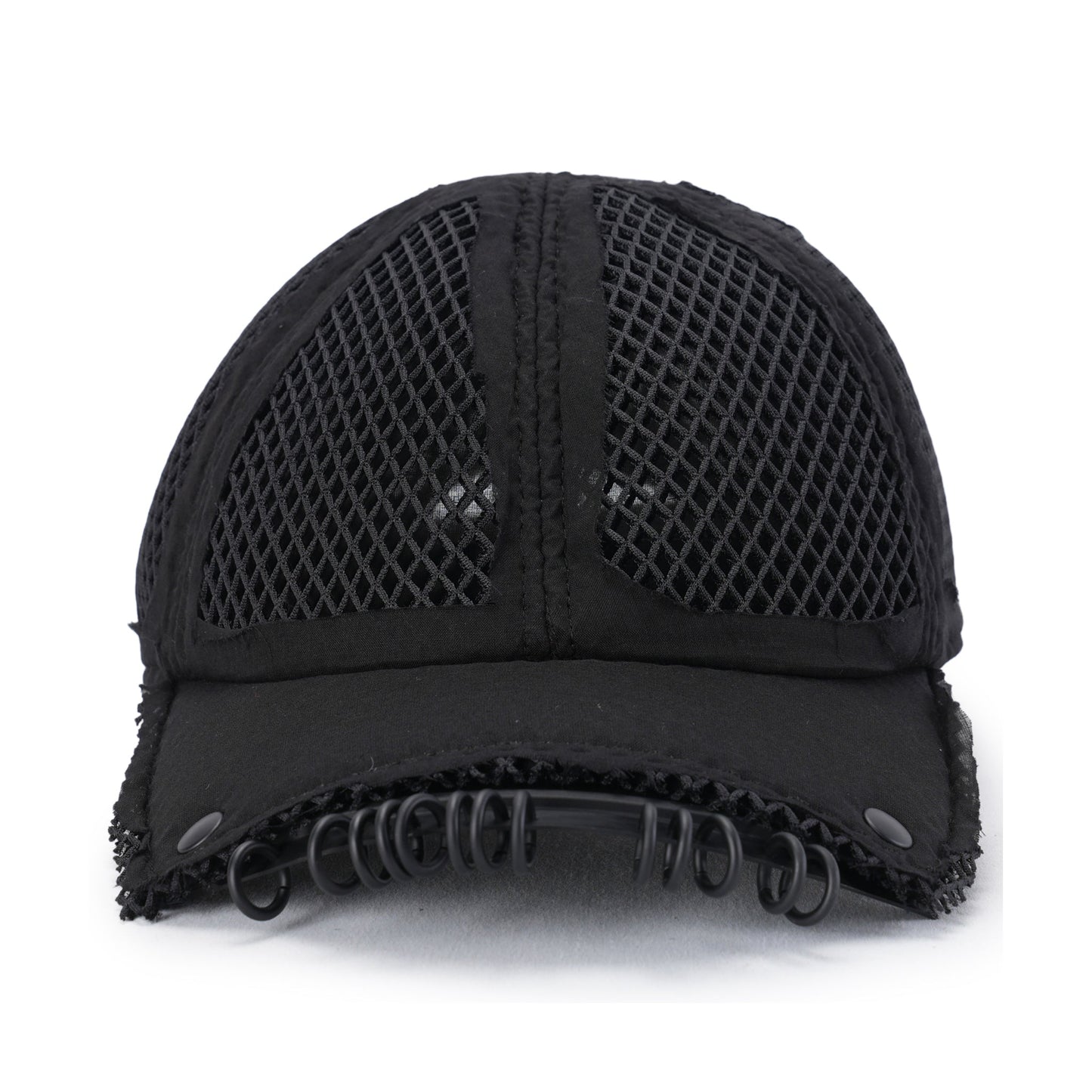 OBJECT C52_CROPPED BASEBALL CAP / BLACK-BLACK MATT/SILVER