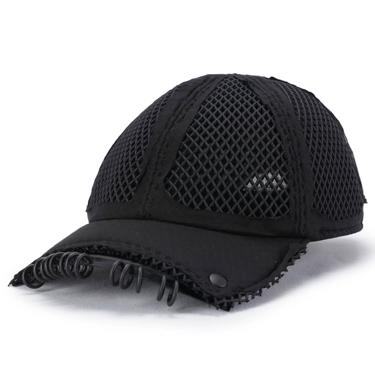 OBJECT C52_CROPPED BASEBALL CAP / BLACK-BLACK MATT/SILVER