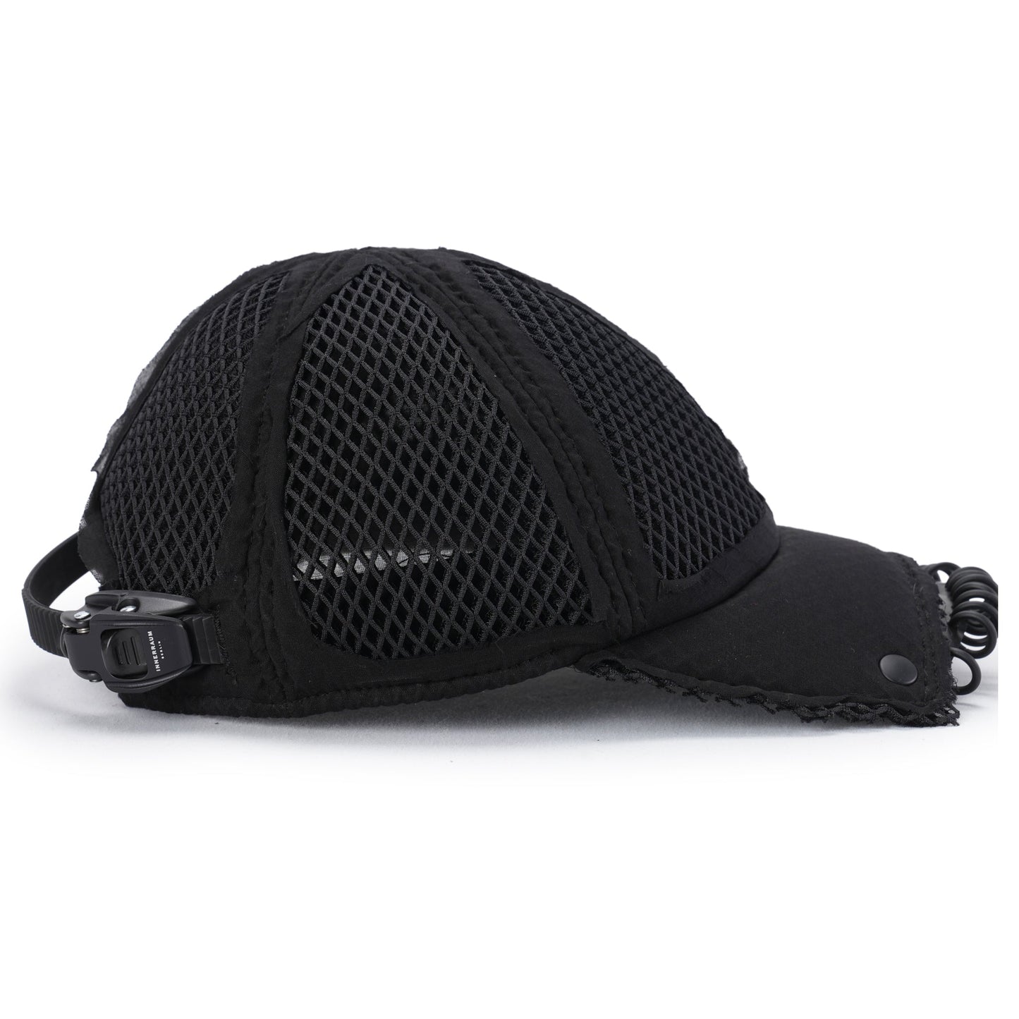 OBJECT C52_CROPPED BASEBALL CAP / BLACK-BLACK MATT/SILVER