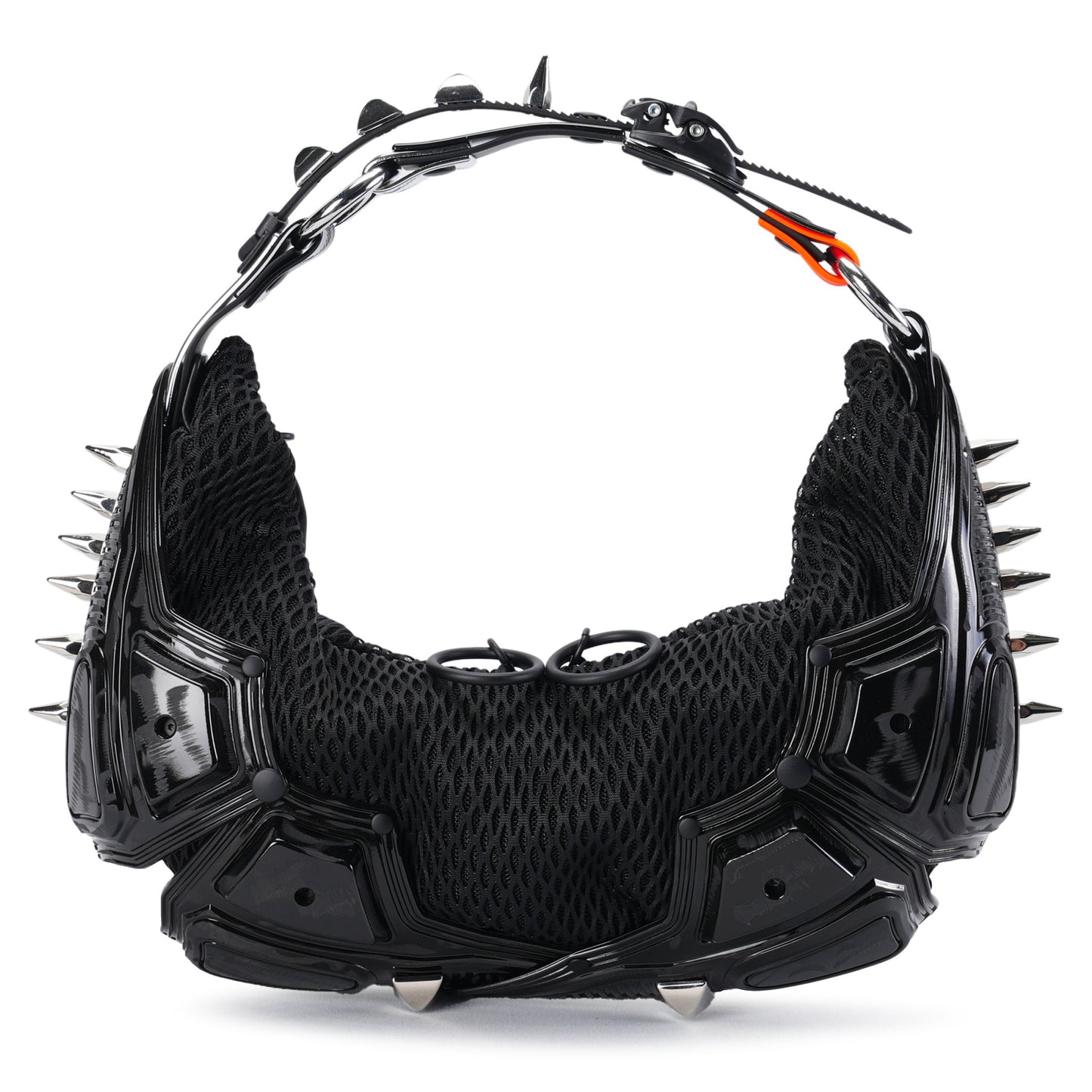 MODULE M02_SMALL HALF MOON BAG / BLACK SHINY_BLACK MATT