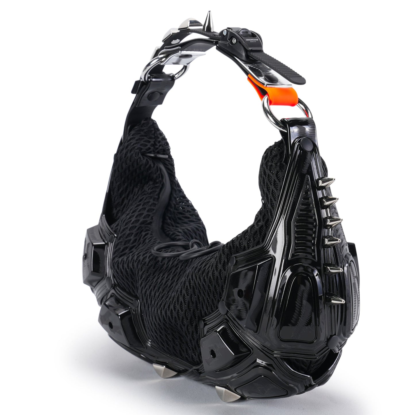 MODULE M02_SMALL HALF MOON BAG / BLACK SHINY_BLACK MATT