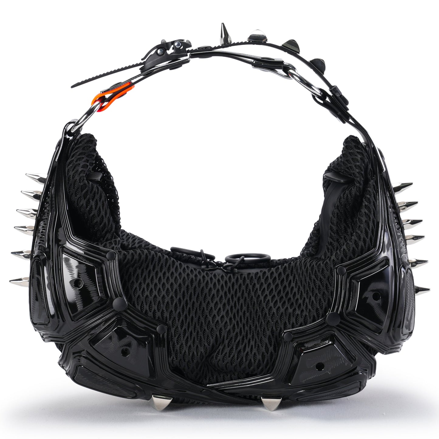 MODULE M02_SMALL HALF MOON BAG / BLACK SHINY_BLACK MATT