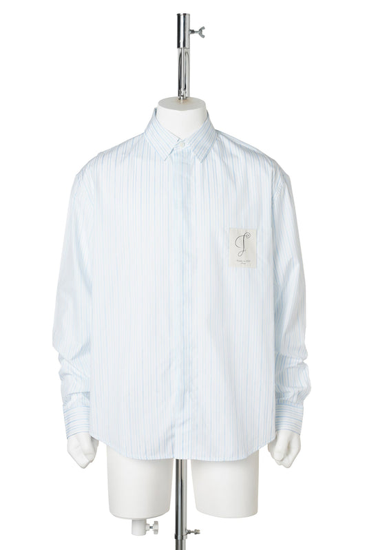 LA CHEMISE SIMON ML / 3ND:STRIPE LOGO LIGHT BLUE/WH