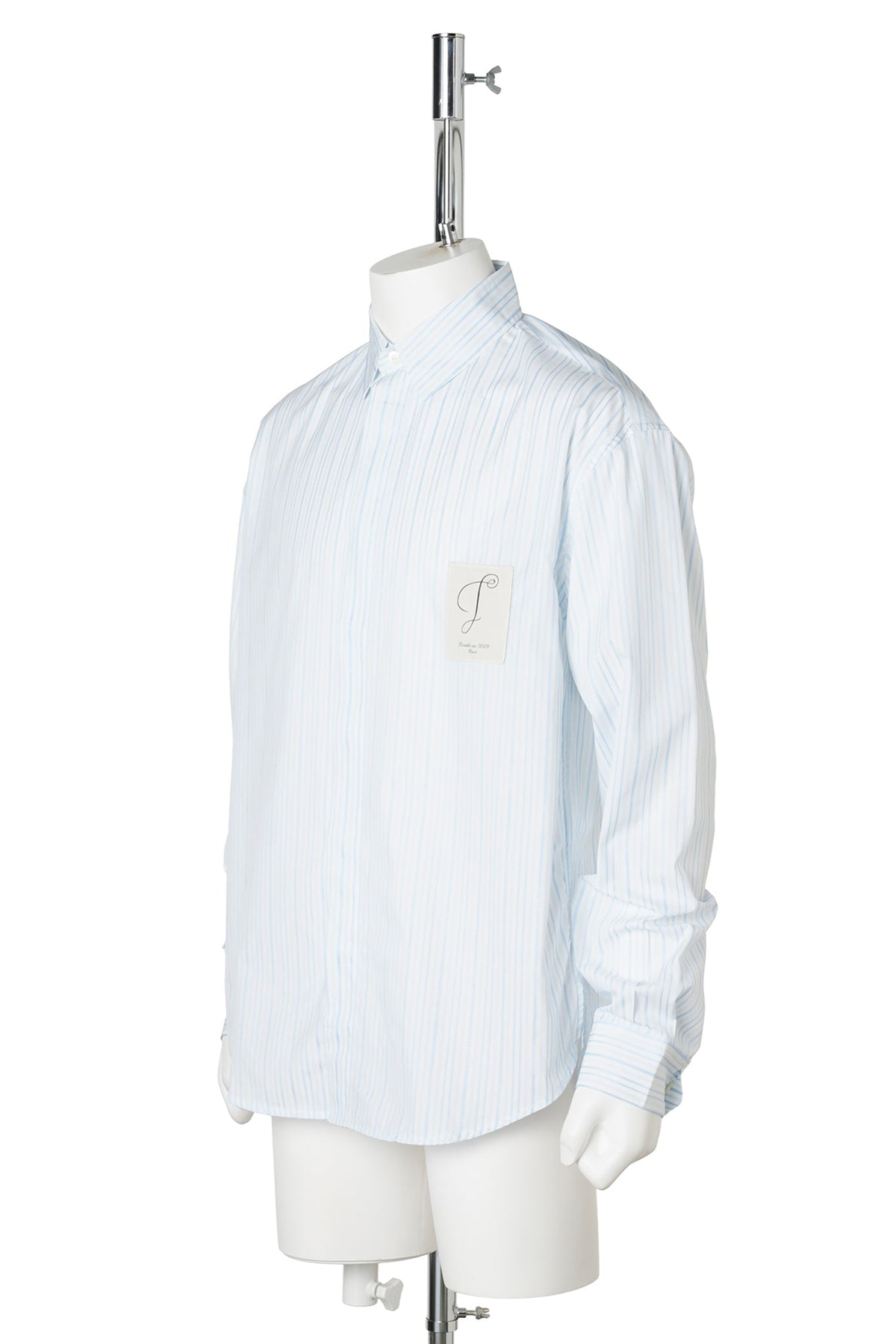 LA CHEMISE SIMON ML / 3ND:STRIPE LOGO LIGHT BLUE/WH