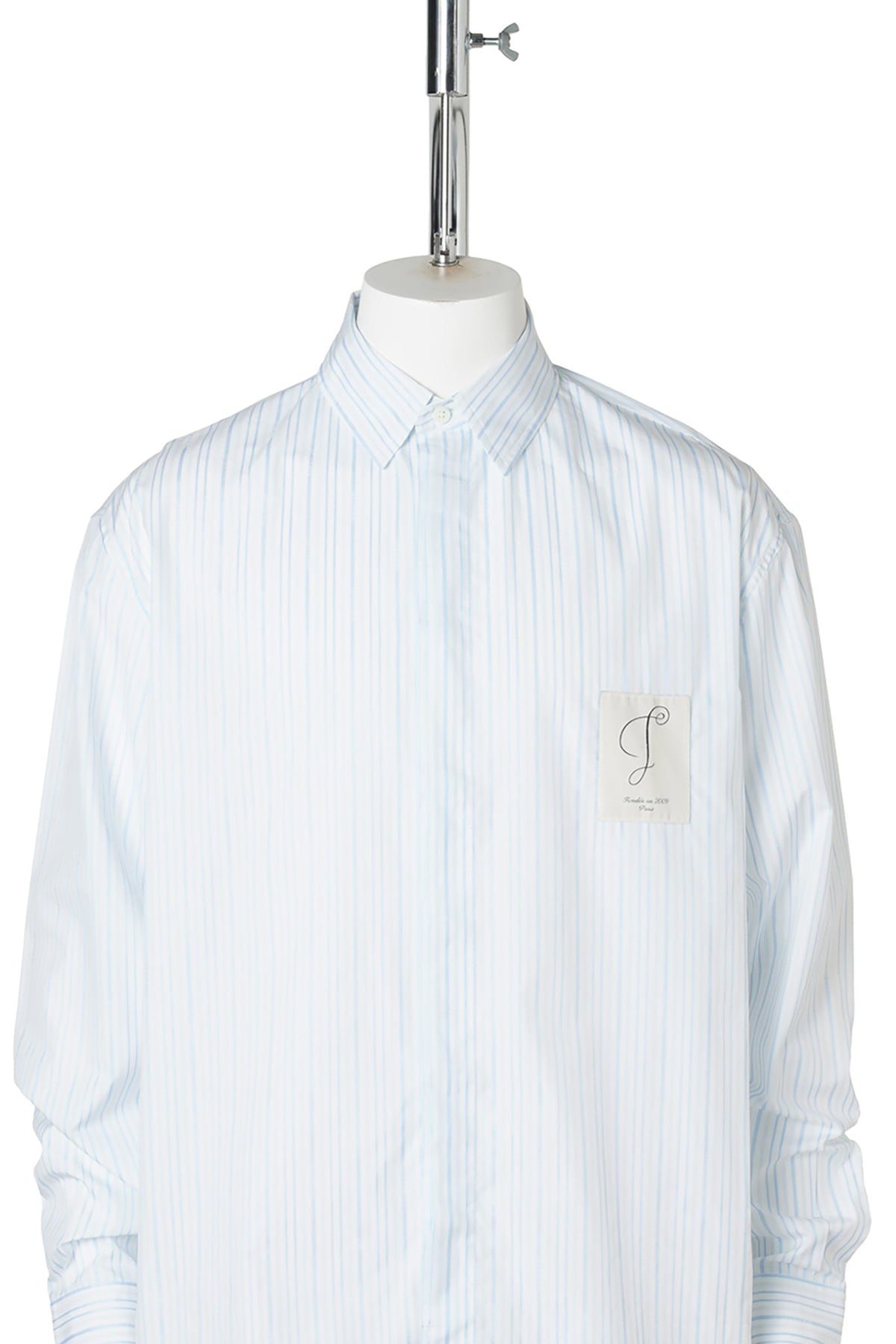 LA CHEMISE SIMON ML / 3ND:STRIPE LOGO LIGHT BLUE/WH