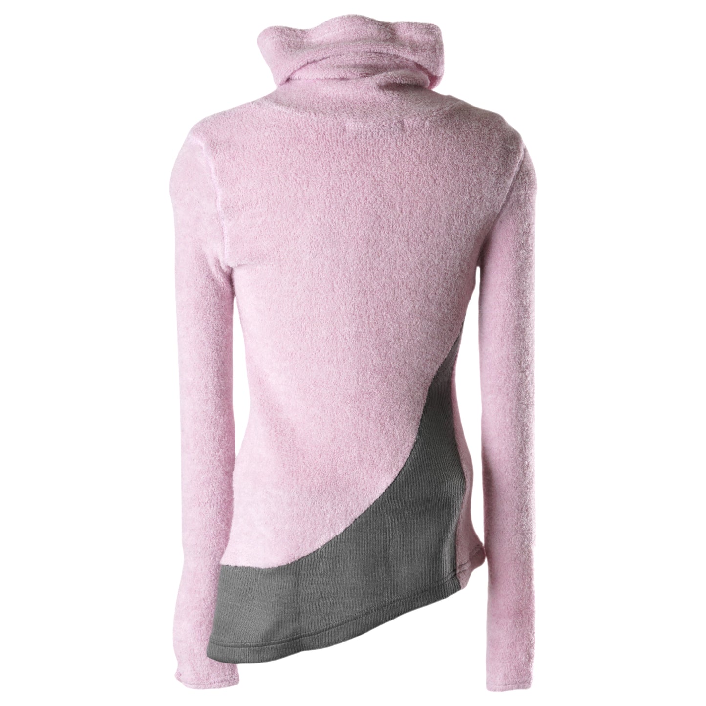 CURVED TURTLE NECK SWEATER / COTTON CANDY