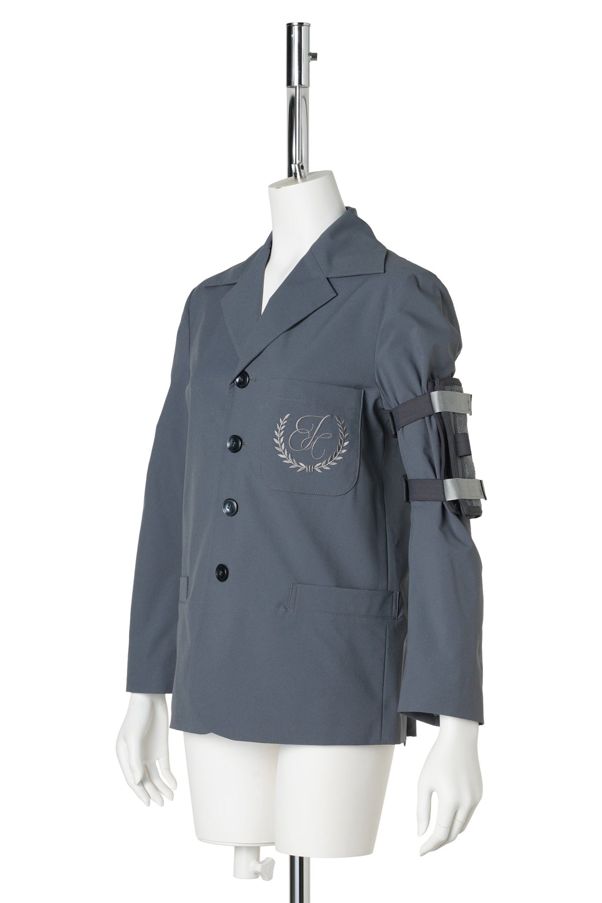TAILORED JACKET WITH ARM POUCH / SLATE GREY