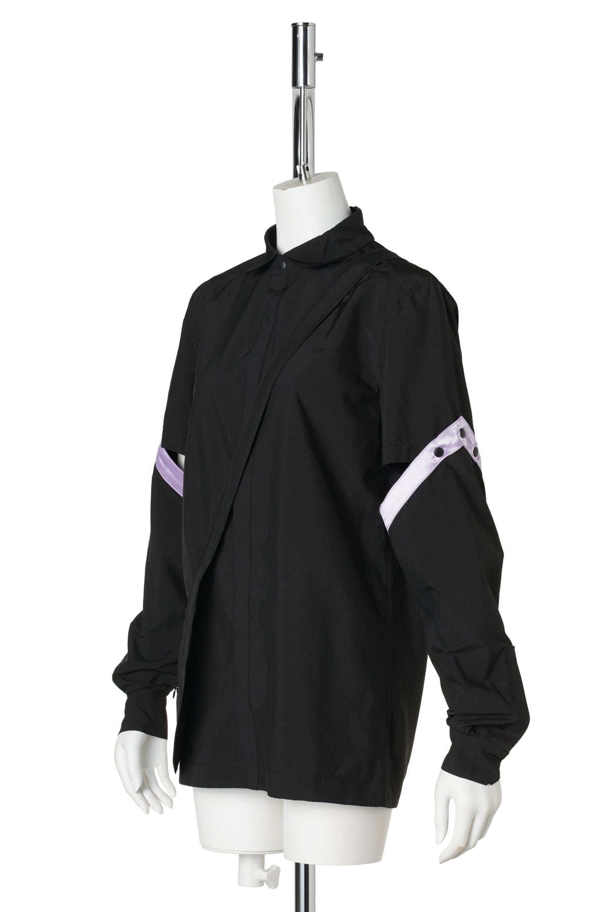 DETACHABLE SLEEVE SHIRT WITH BODY BAG / BLACK/AMETHYST