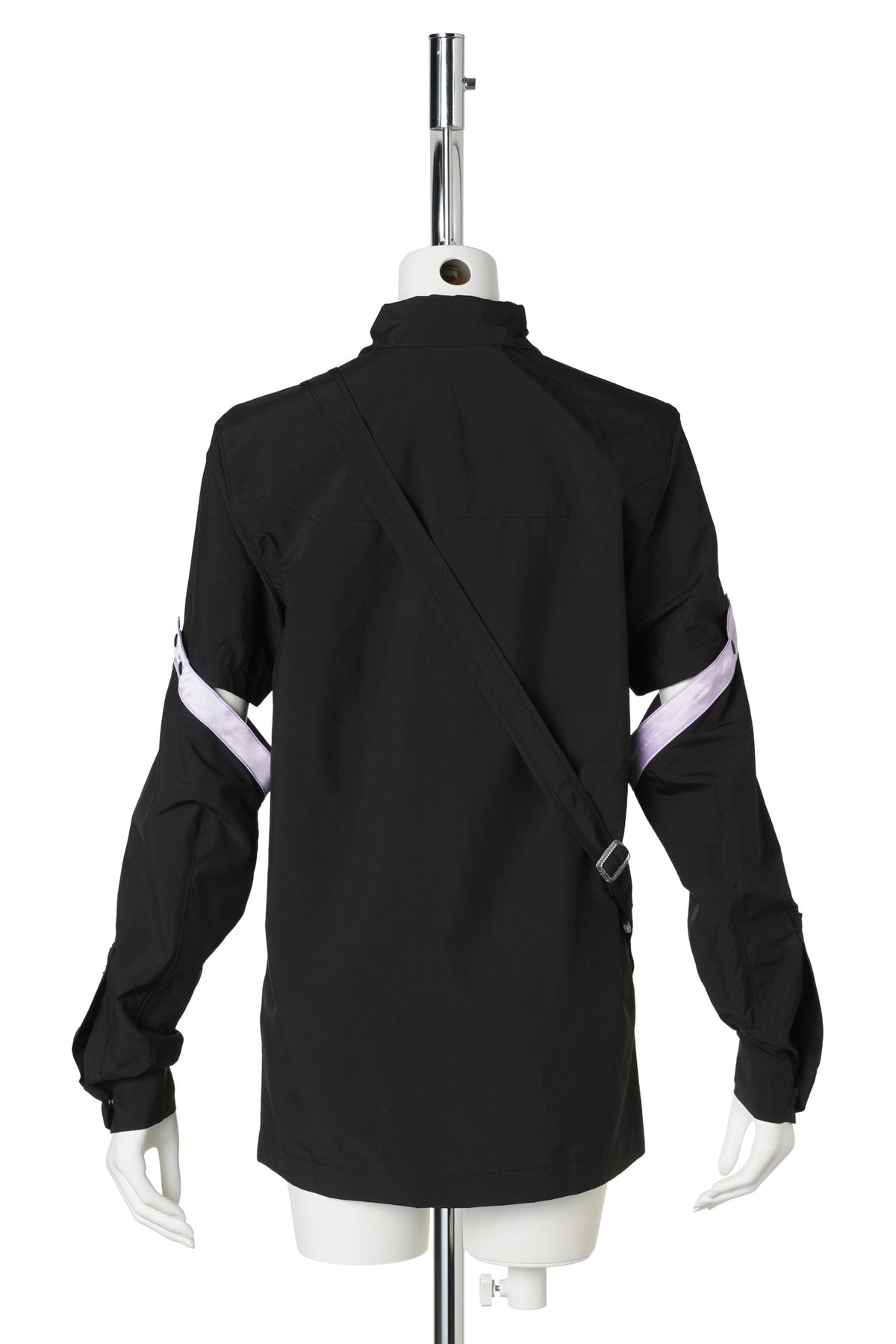 DETACHABLE SLEEVE SHIRT WITH BODY BAG / BLACK/AMETHYST