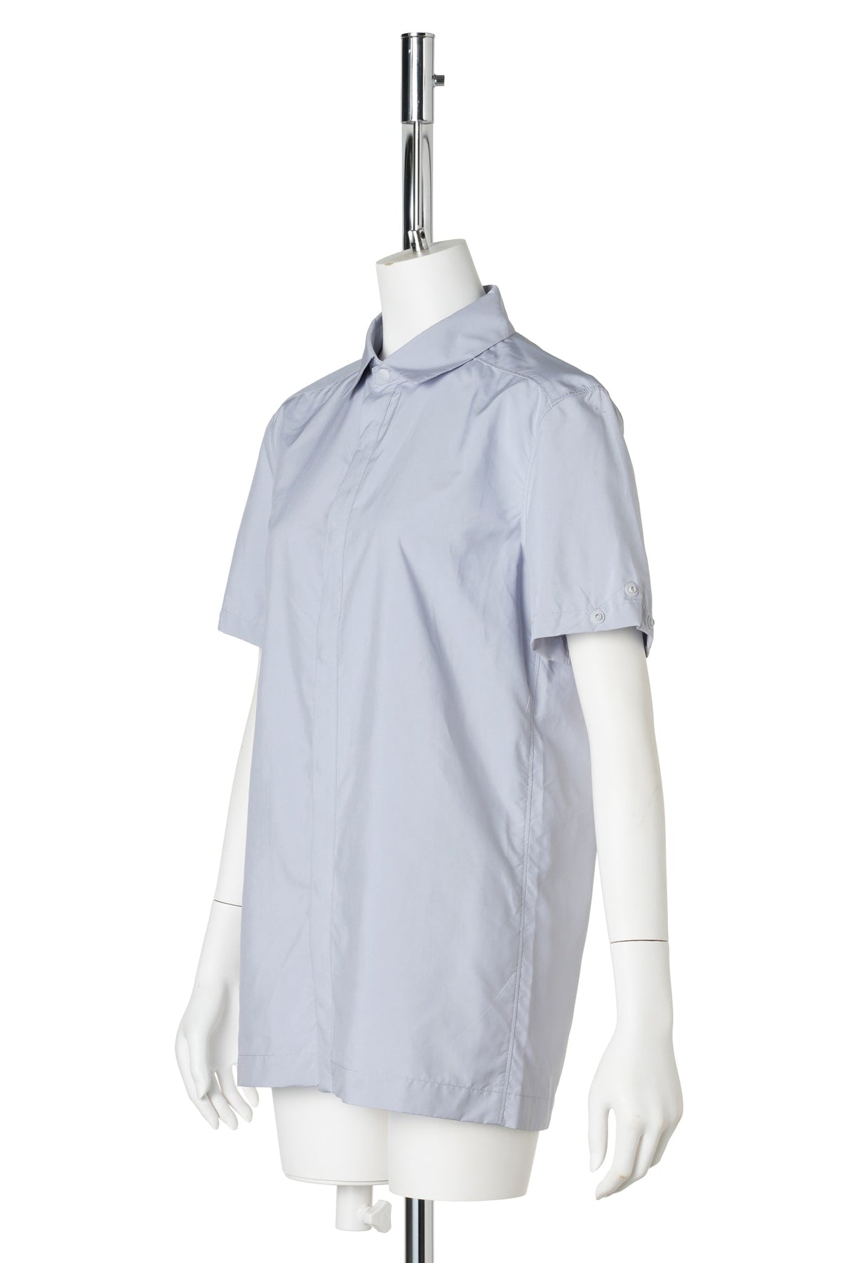 DETACHABLE SLEEVE SHIRT WITH BODY BAG / LIGHT GREY/SKY BLUE