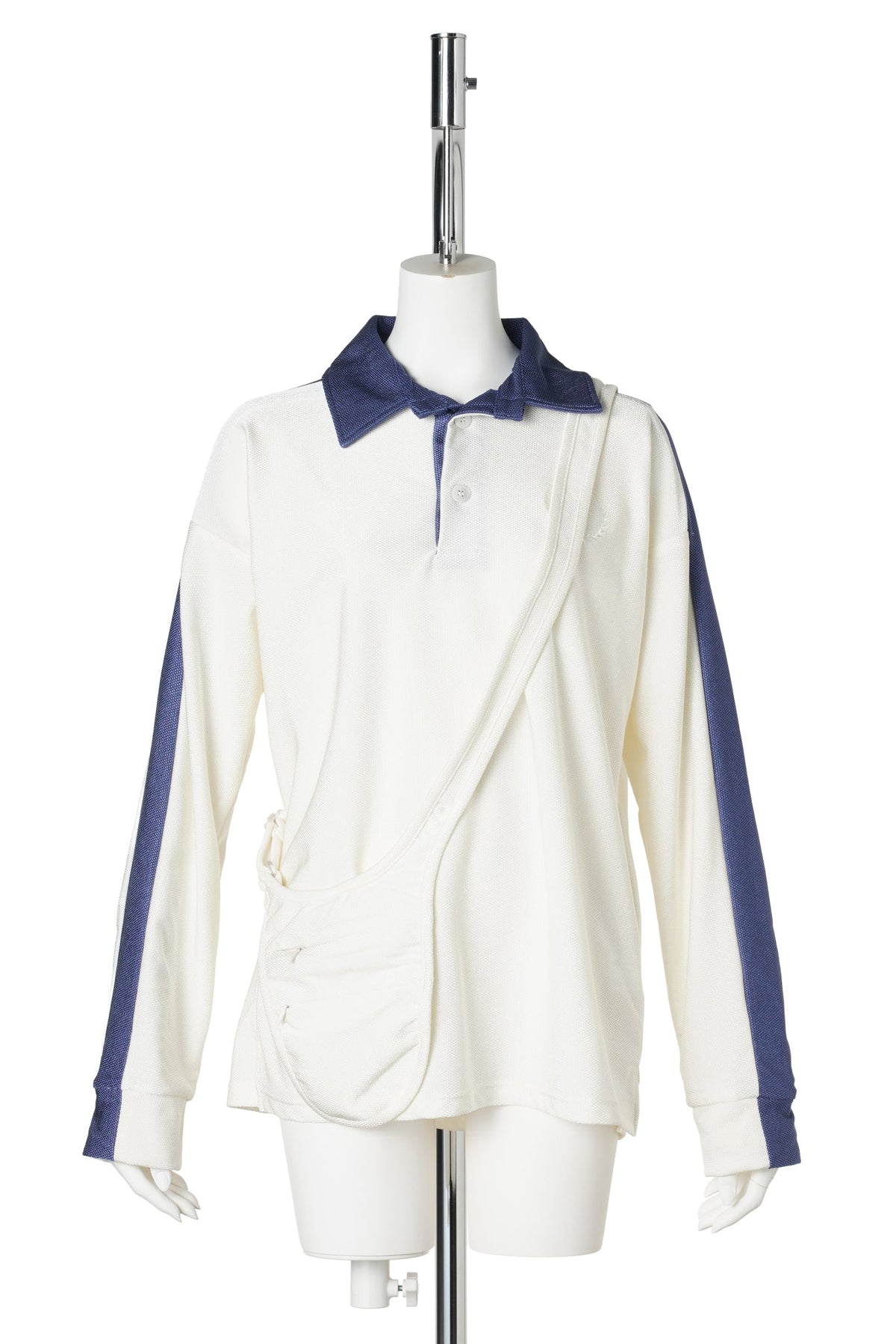 POLO SHIRT WITH BODY BAG / WHITE/ROYAL BLUE