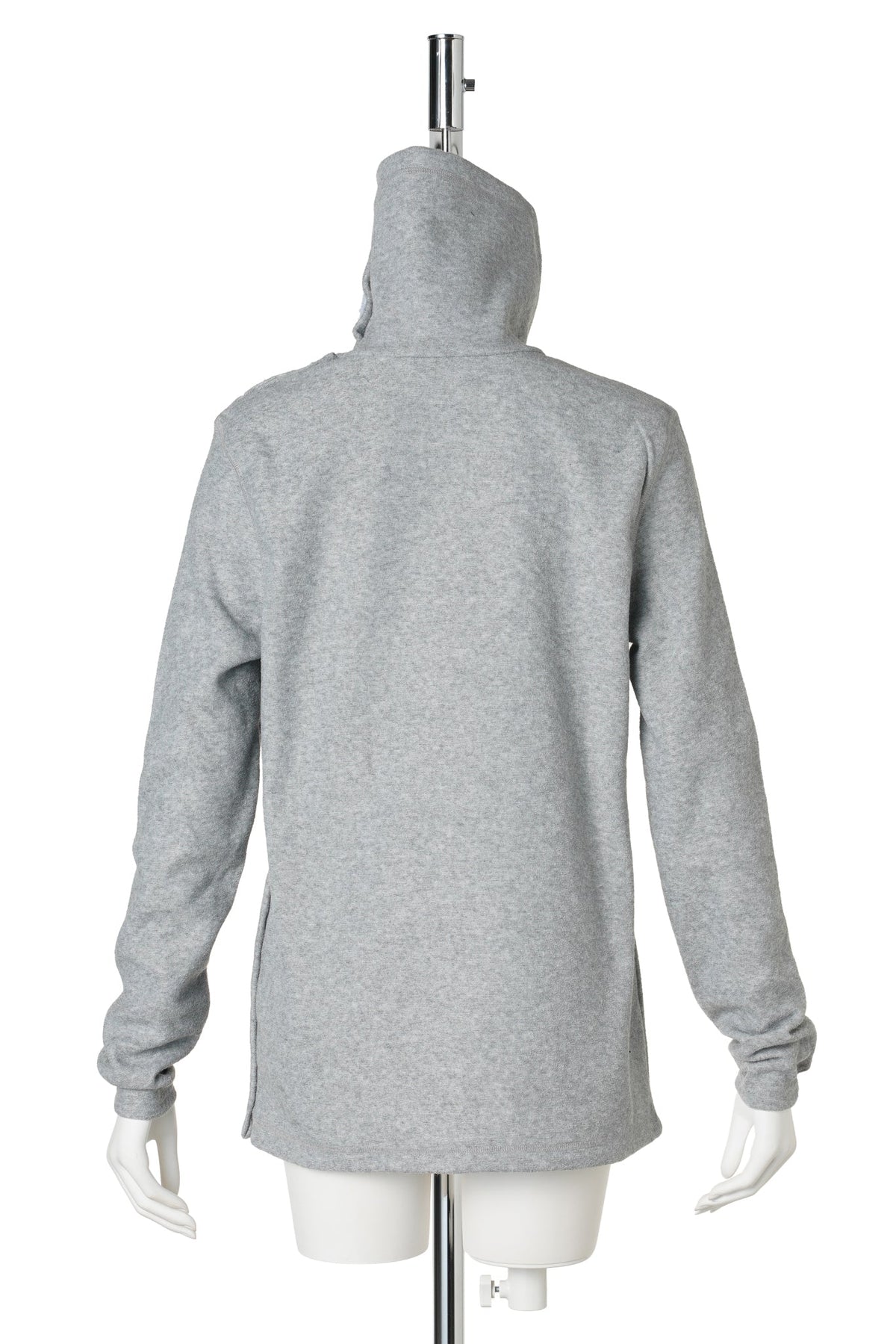 BUTTON POLAR NECK SWEATER / LIGHT GREY/LILAC