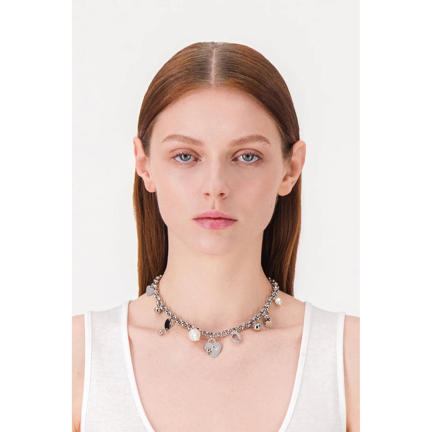 AGYNESS NECKLACE / PALLADIUM