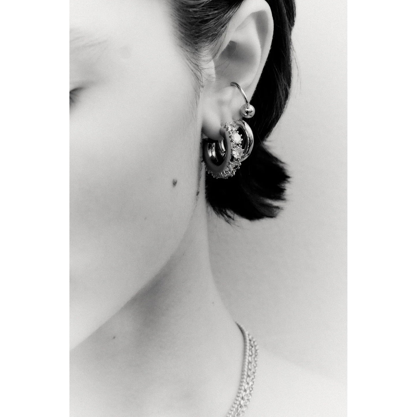 NINA MEDIUM EARRINGS / PALLADIUM