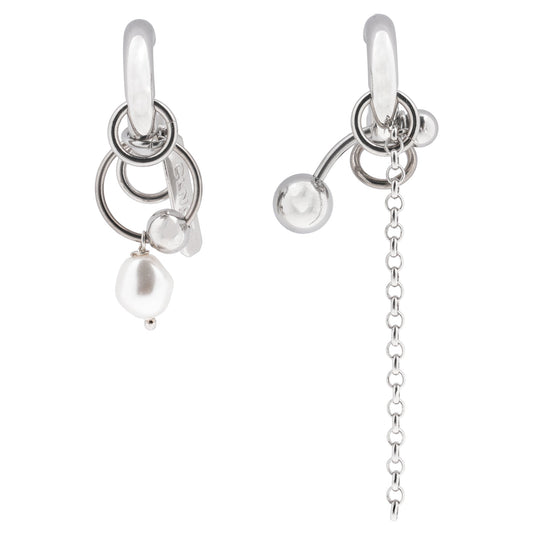 HOLLY PEARL EARRINGS / PALLADIUM